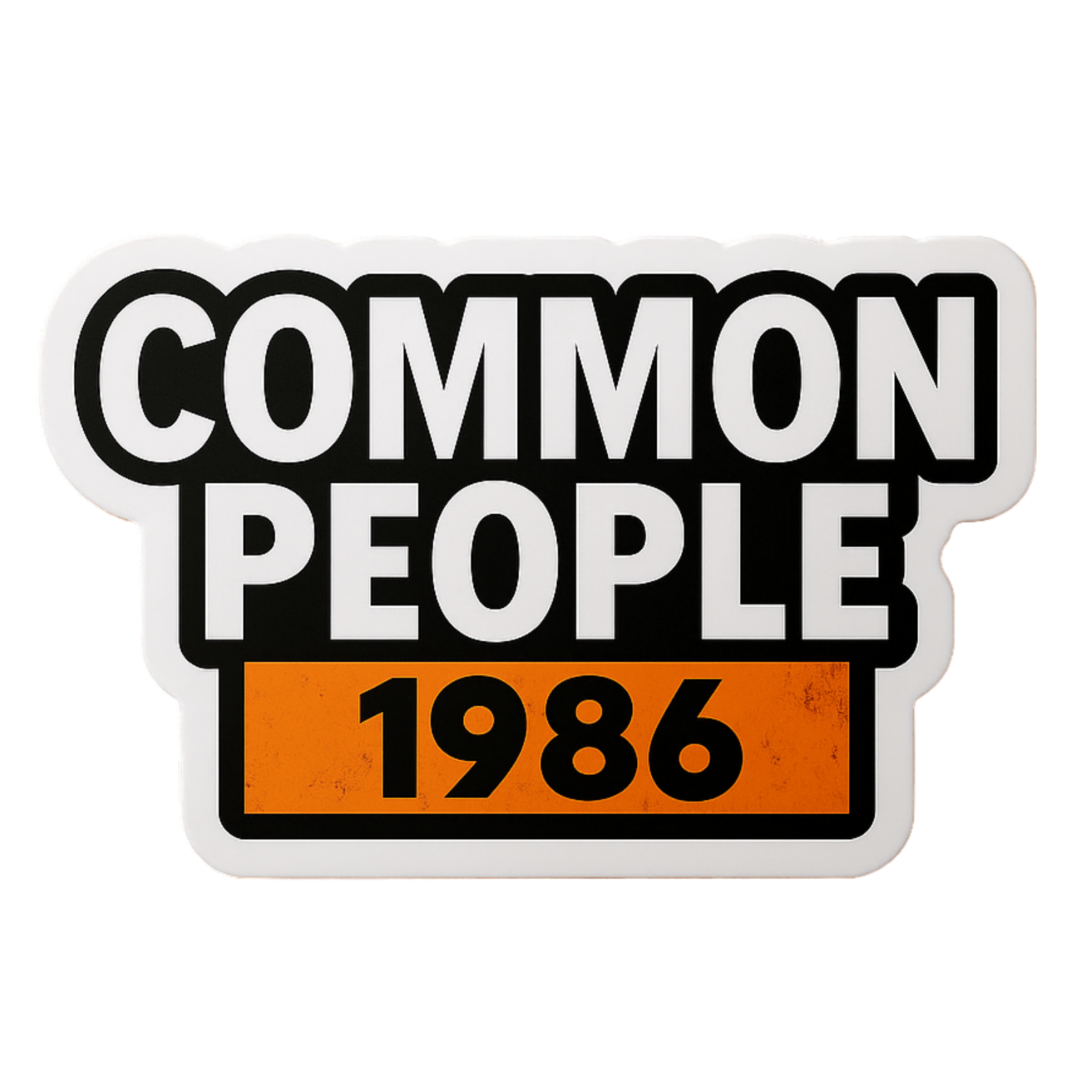 Common People 1986 - Aesthetic Vinyl Sticker – Waterproof Quote Decal Sticker for Laptop, Water Bott