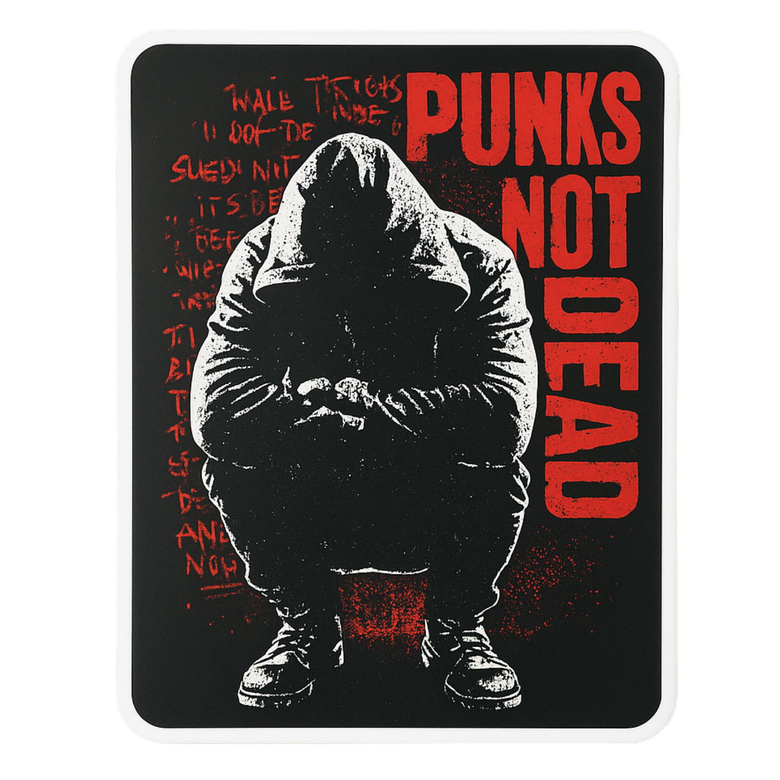 Punks Not Dead - Aesthetic Vinyl Sticker – Waterproof Quote Decal Sticker for Laptop, Water Bottle, 