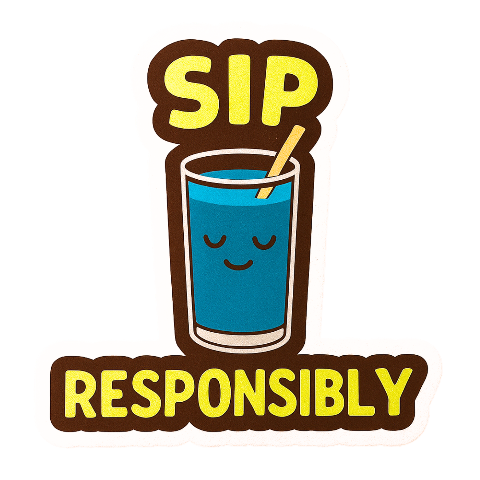 Sip Responsibly - Aesthetic Vinyl Sticker – Waterproof Quote Decal Sticker for Laptop, Water Bottle,