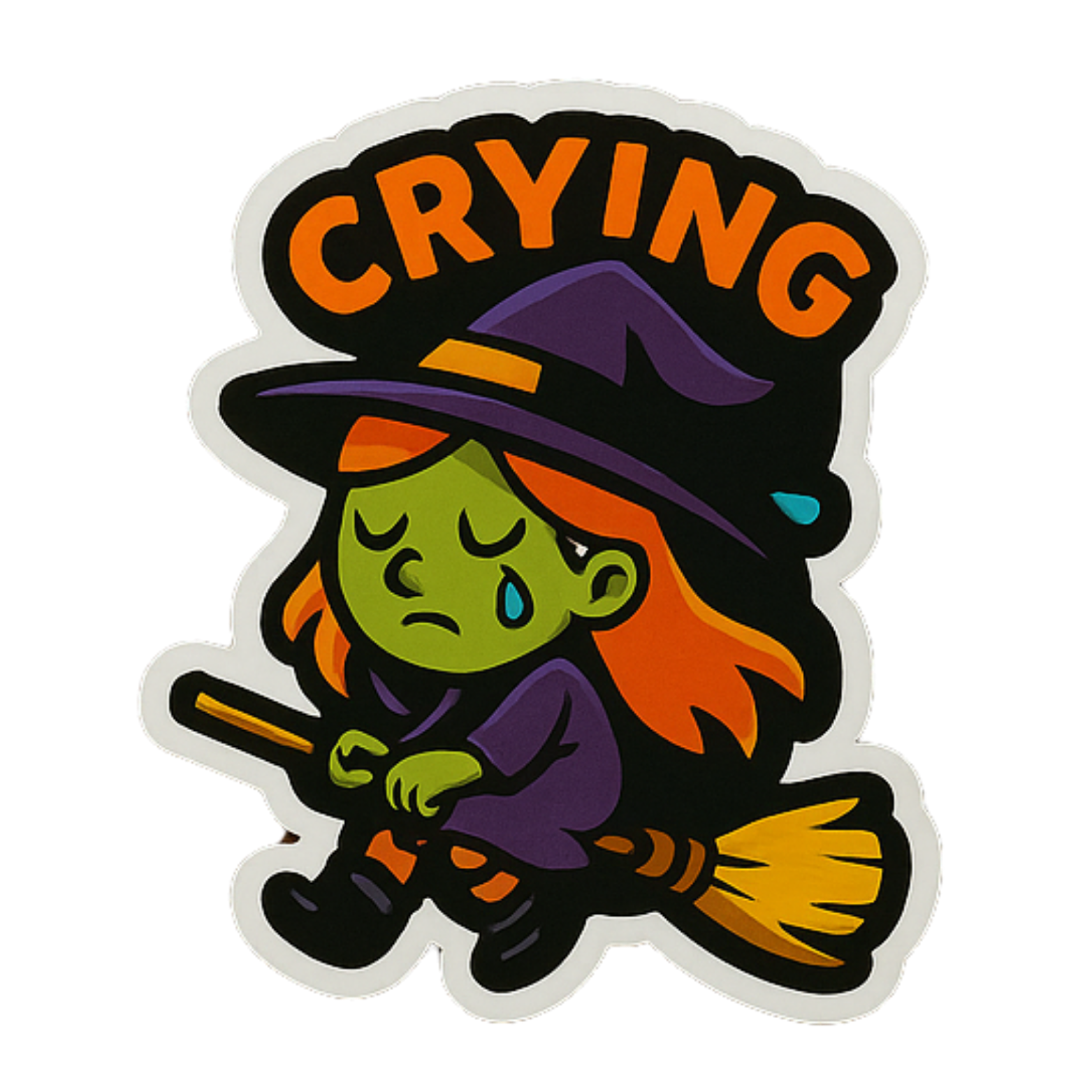 Crying Sticker - Aesthetic Vinyl Sticker – Waterproof Quote Decal Sticker for Laptop, Water Bottle, 
