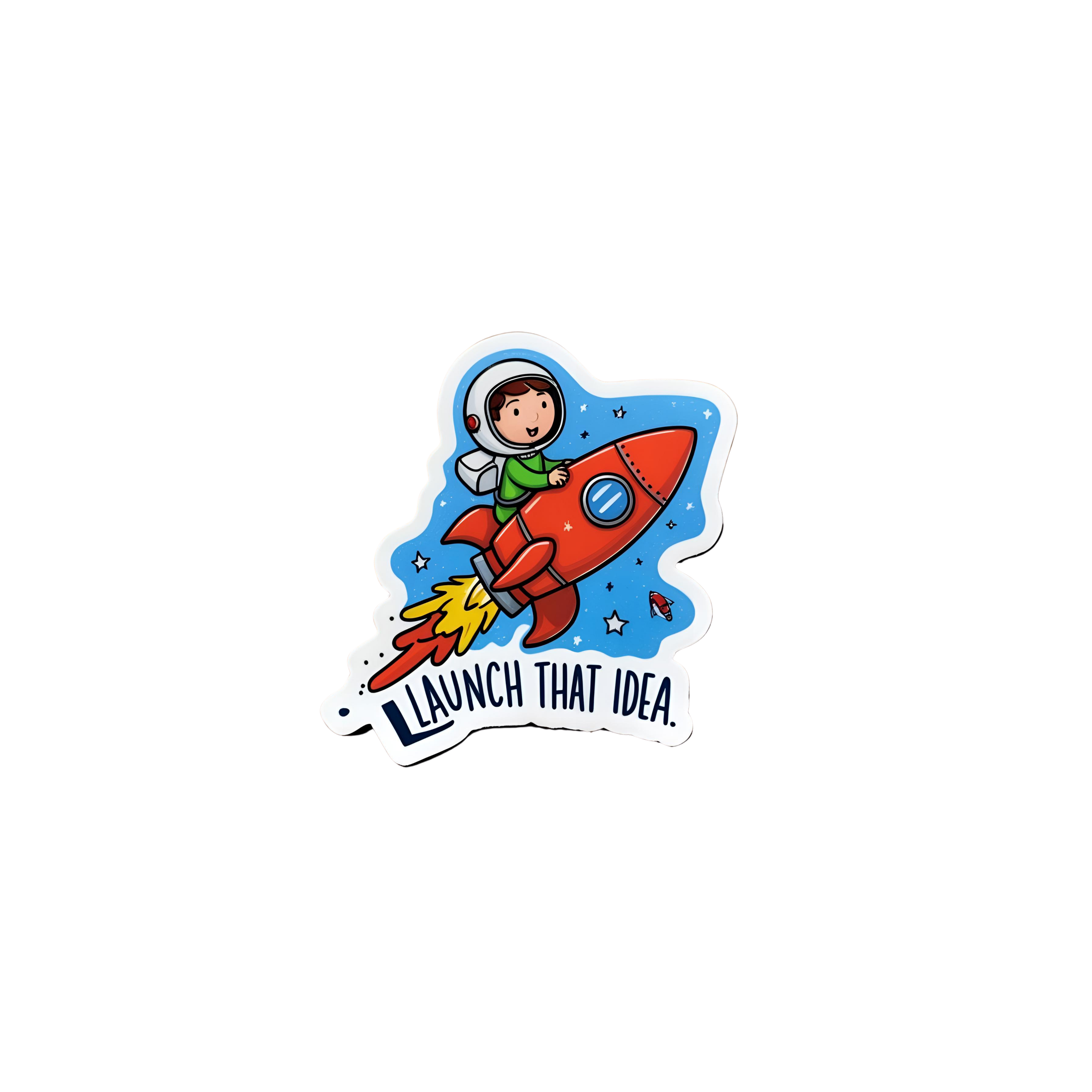 Launch That Idea - Aesthetic Vinyl Sticker – Waterproof Quote Decal Sticker for Laptop, Water Bottle