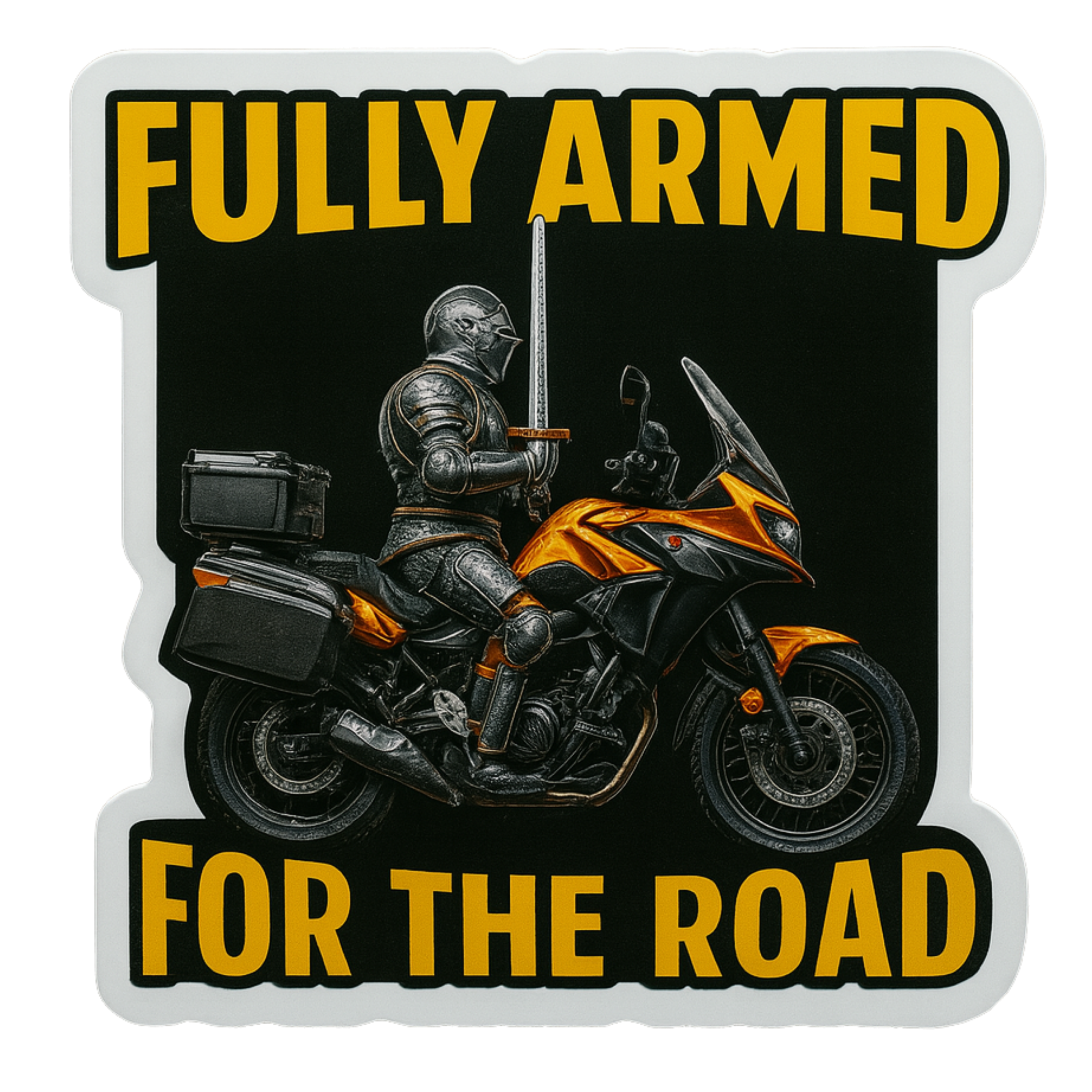 Fully Armed For The Road - Aesthetic Vinyl Sticker – Waterproof Quote Decal Sticker for Laptop, Wate