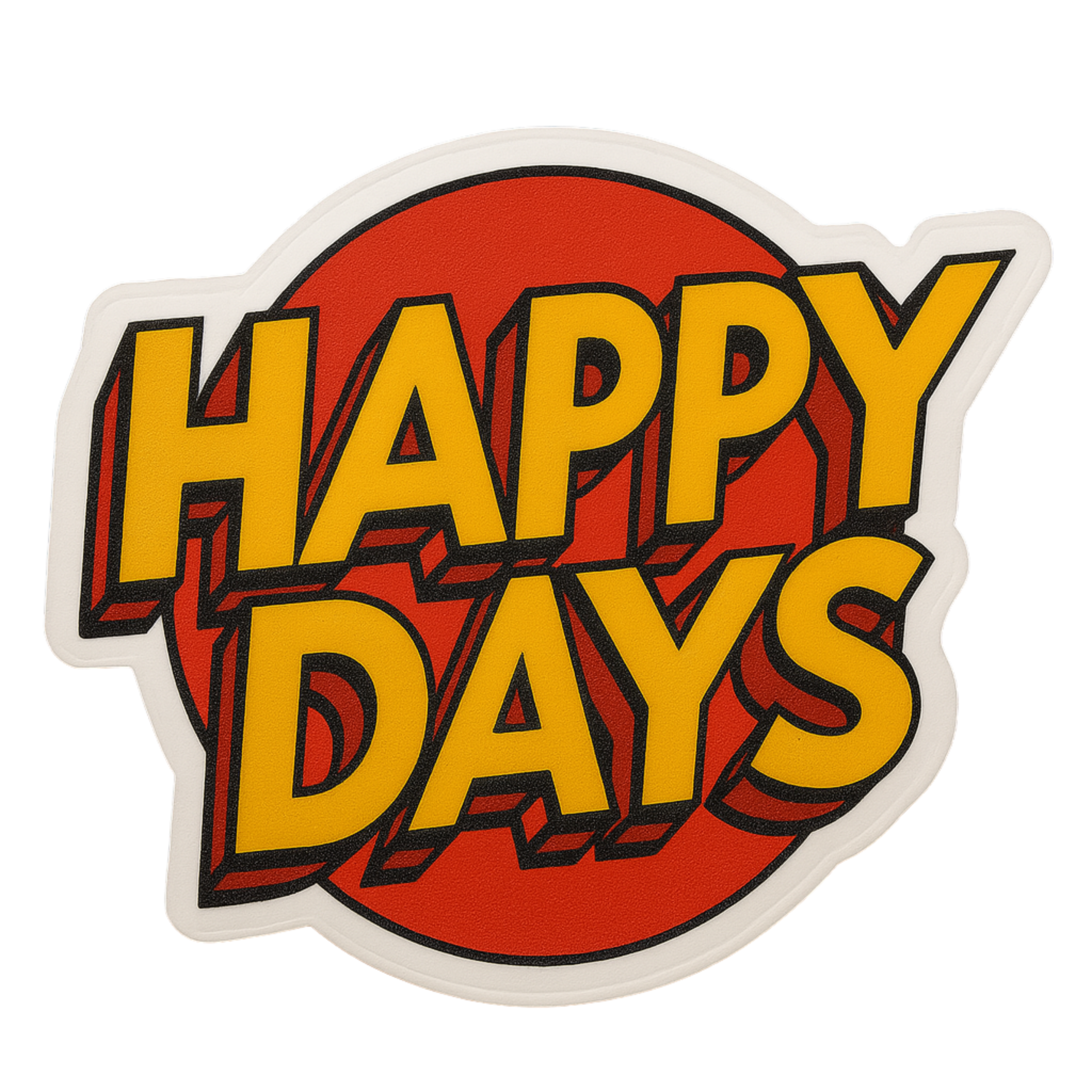 Happy Days - Aesthetic Vinyl Sticker – Waterproof Quote Decal Sticker for Laptop, Water Bottle, Car,