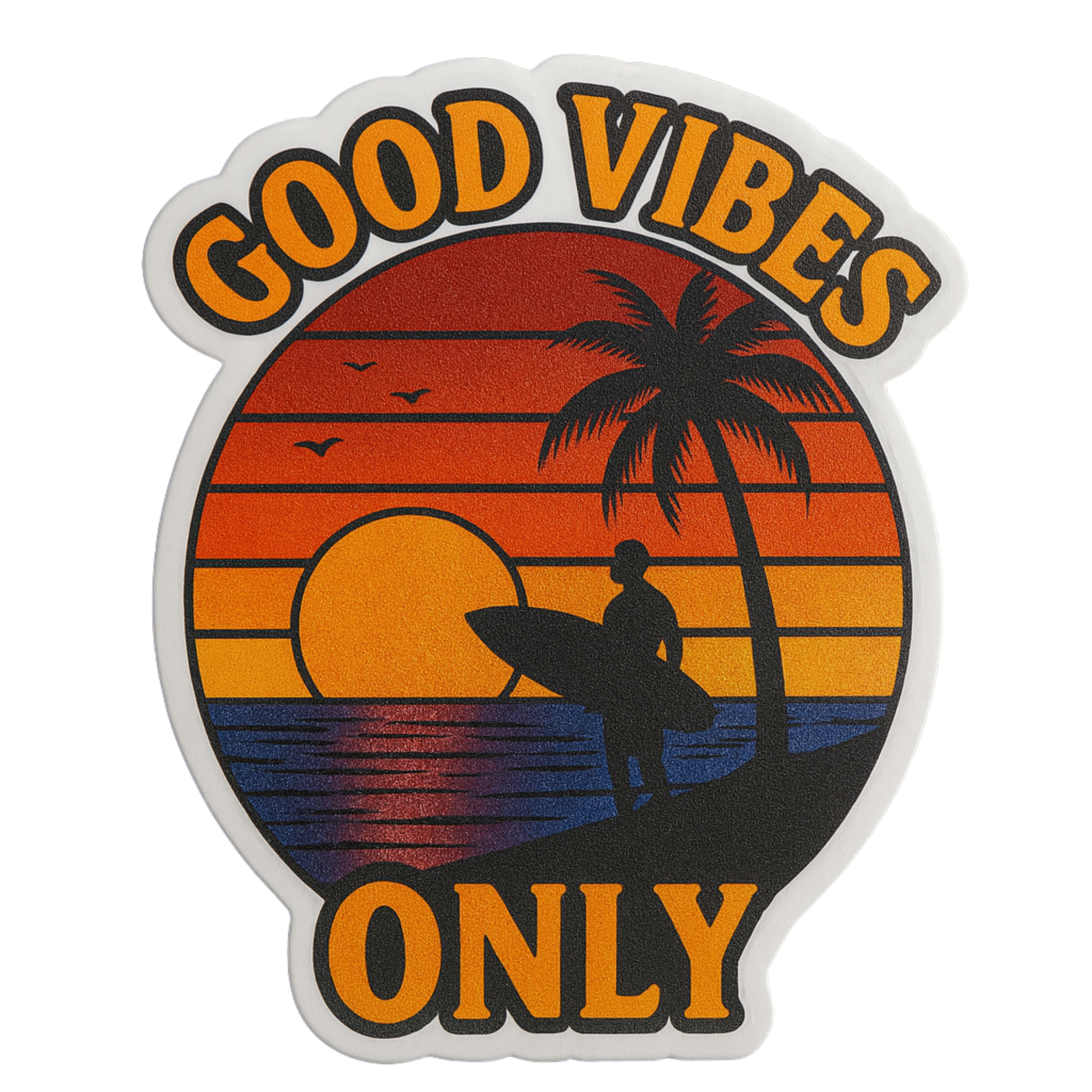 Good Vibes Only - Aesthetic Vinyl Sticker – Waterproof Quote Decal Sticker for Laptop, Water Bottle,