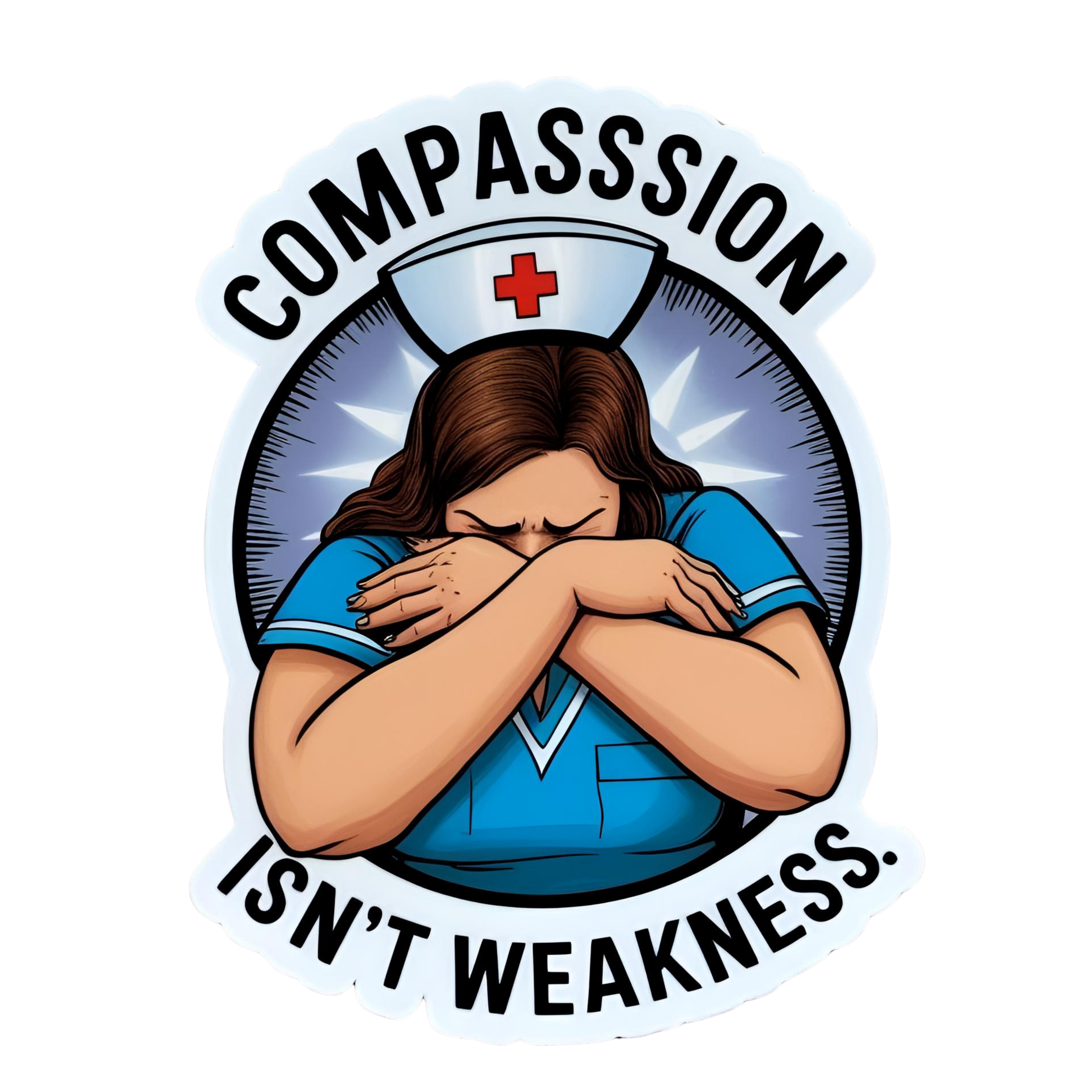 Compassion Isn't Weaknes. - Aesthetic Vinyl Sticker – Waterproof Quote Decal Sticker for Laptop, Wat