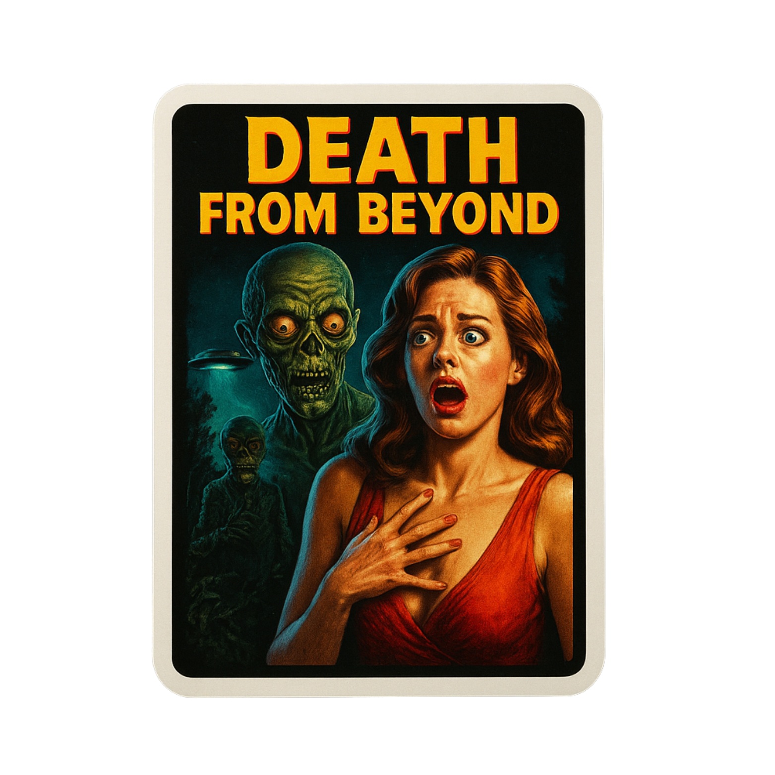 Death From Beyond - Aesthetic Vinyl Sticker – Waterproof Quote Decal Sticker for Laptop, Water Bottl