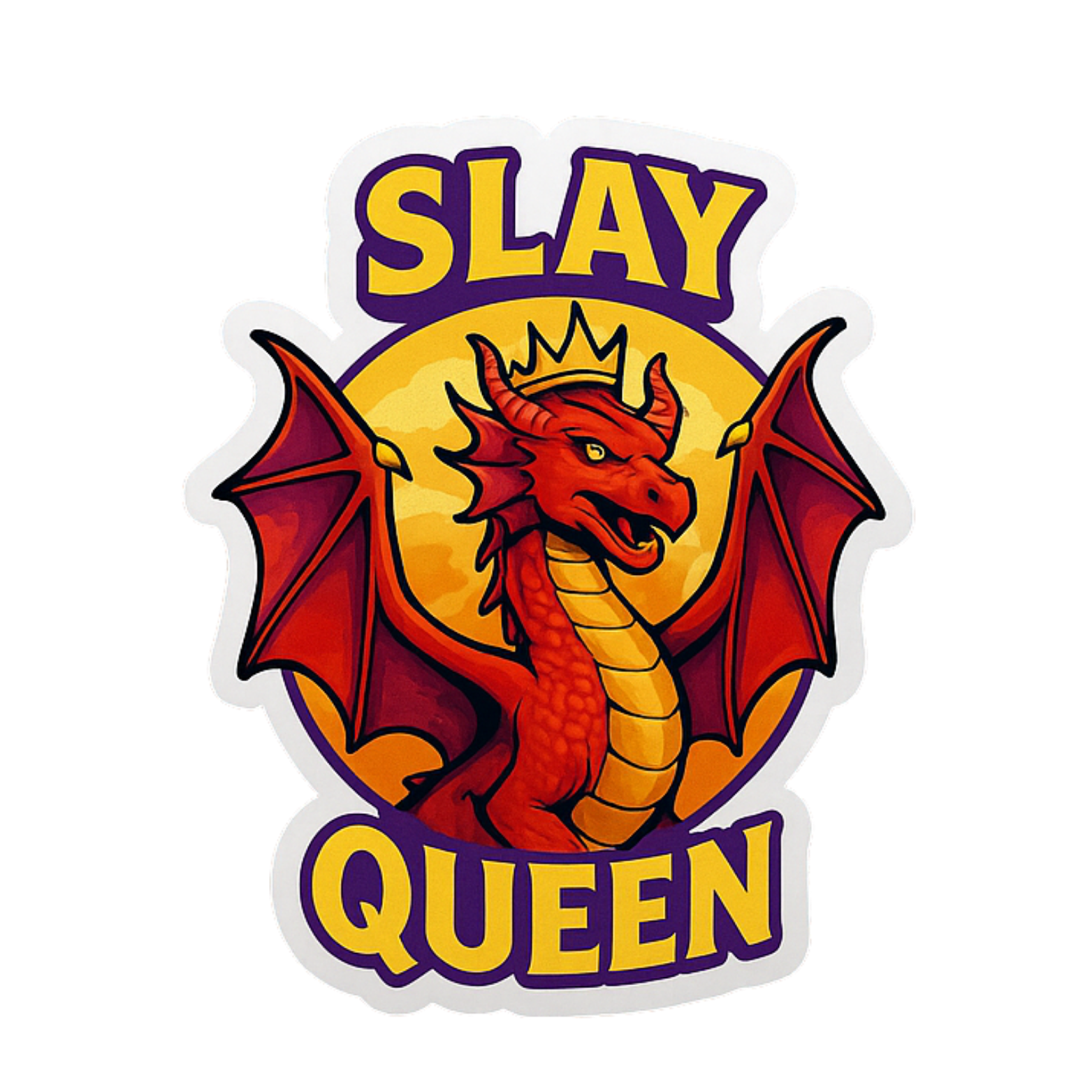 Slay Queen - Aesthetic Vinyl Sticker – Waterproof Quote Decal Sticker for Laptop, Water Bottle, Car,