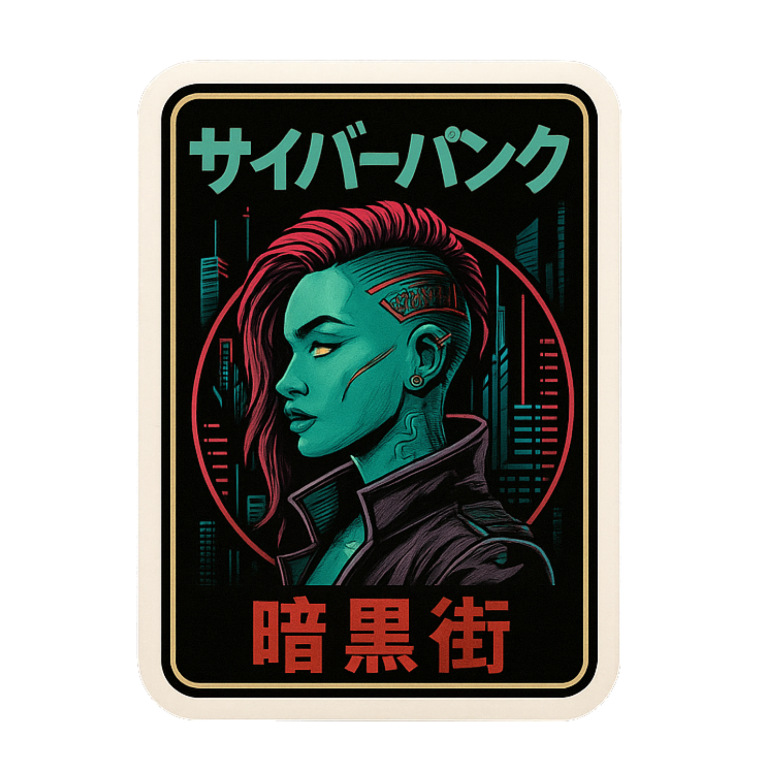 Cyberpunk Sticker - Aesthetic Vinyl Sticker – Waterproof Quote Decal Sticker for Laptop, Water Bottl
