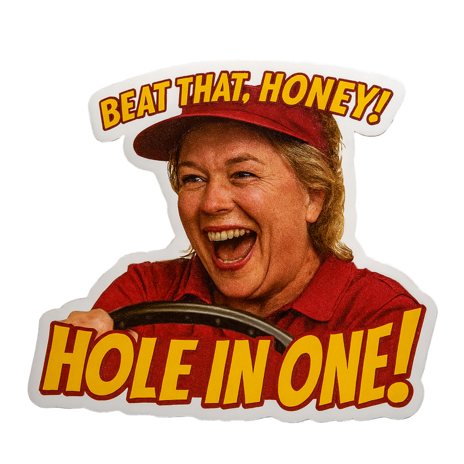Beat That,Honey!v Hole In One! - Aesthetic Vinyl Sticker – Waterproof Quote Decal Sticker for Laptop