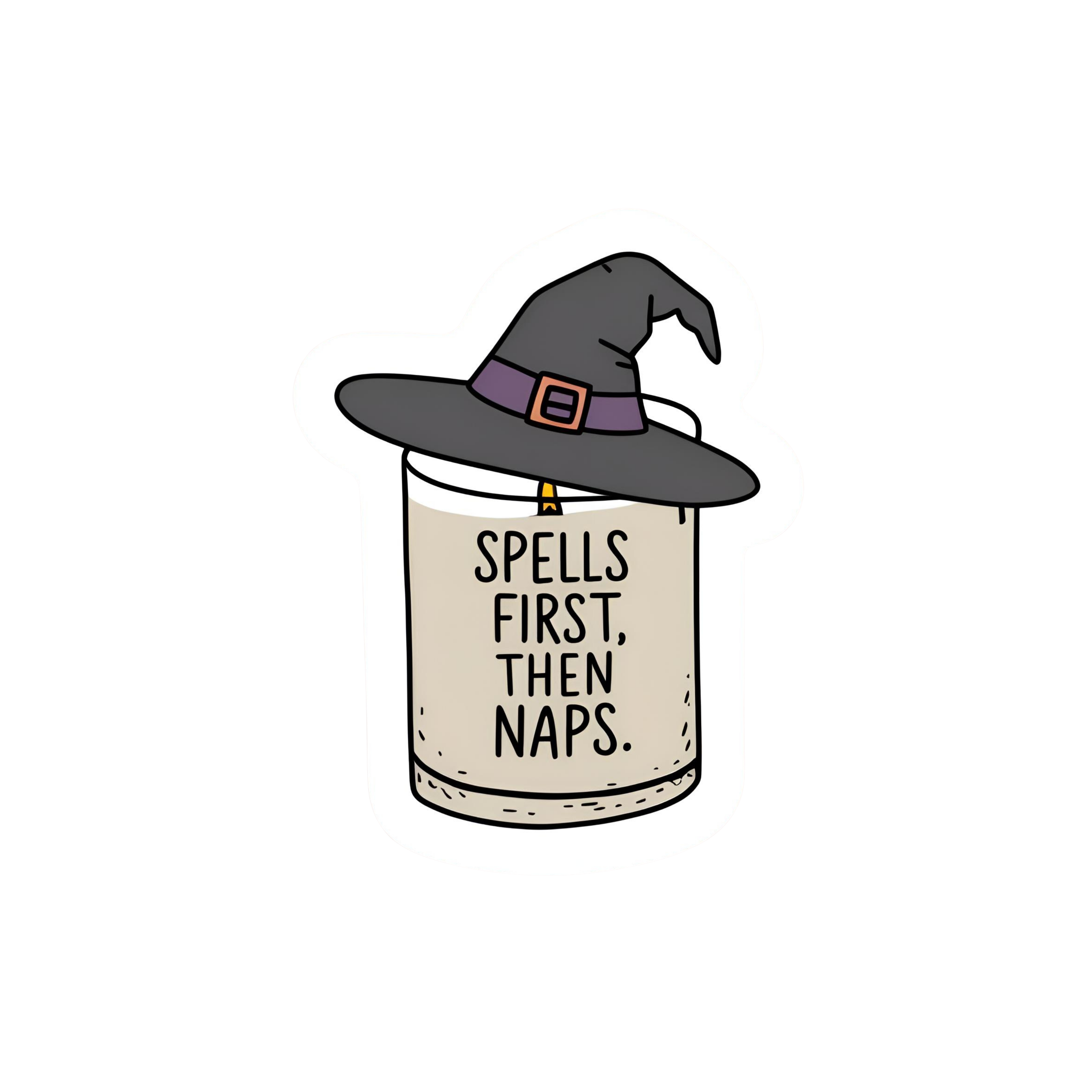 Spells First Then Naps. - Aesthetic Vinyl Sticker – Waterproof Quote Decal Sticker for Laptop, Water