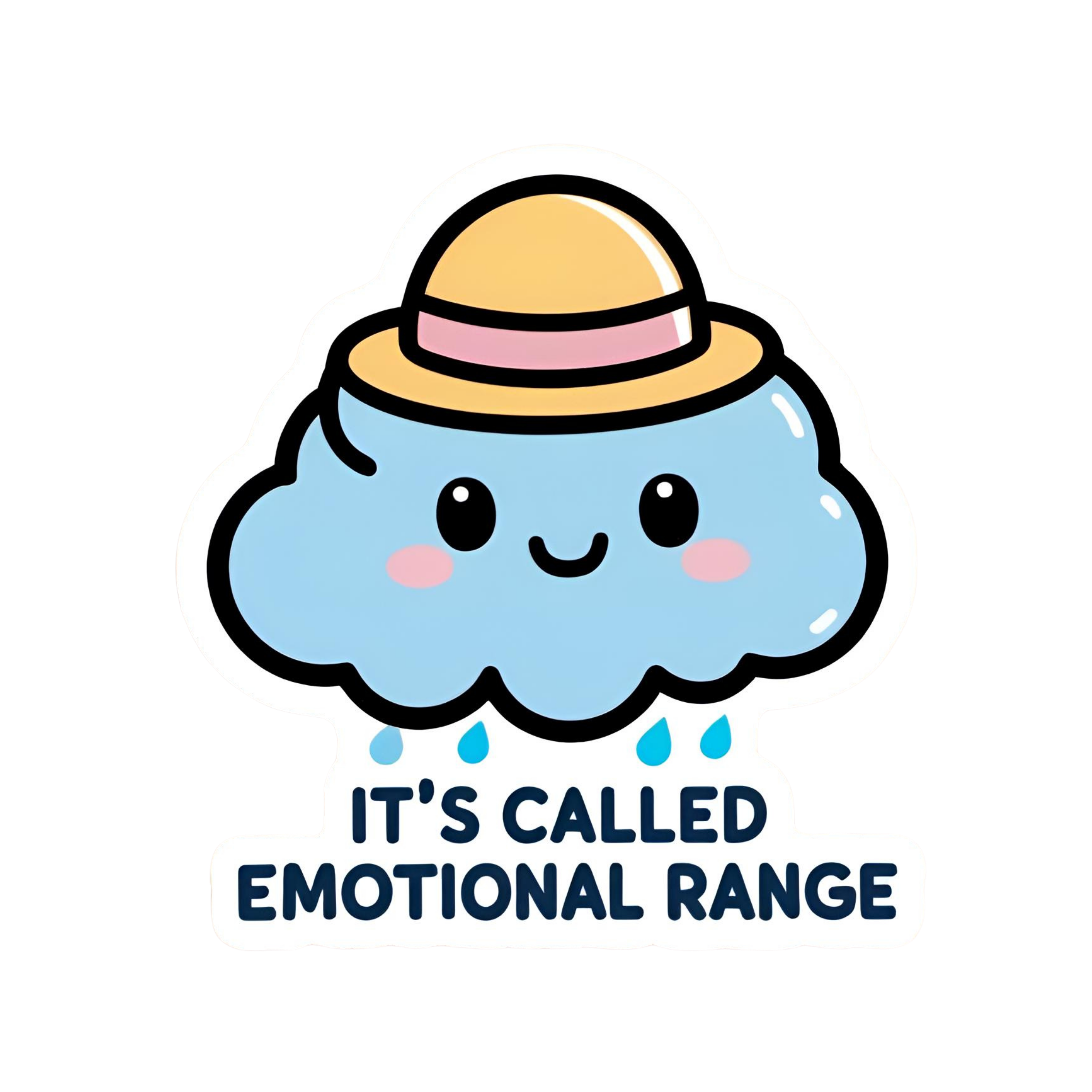 It's Called Emotional Range - Aesthetic Vinyl Sticker – Waterproof Quote Decal Sticker for Laptop, W