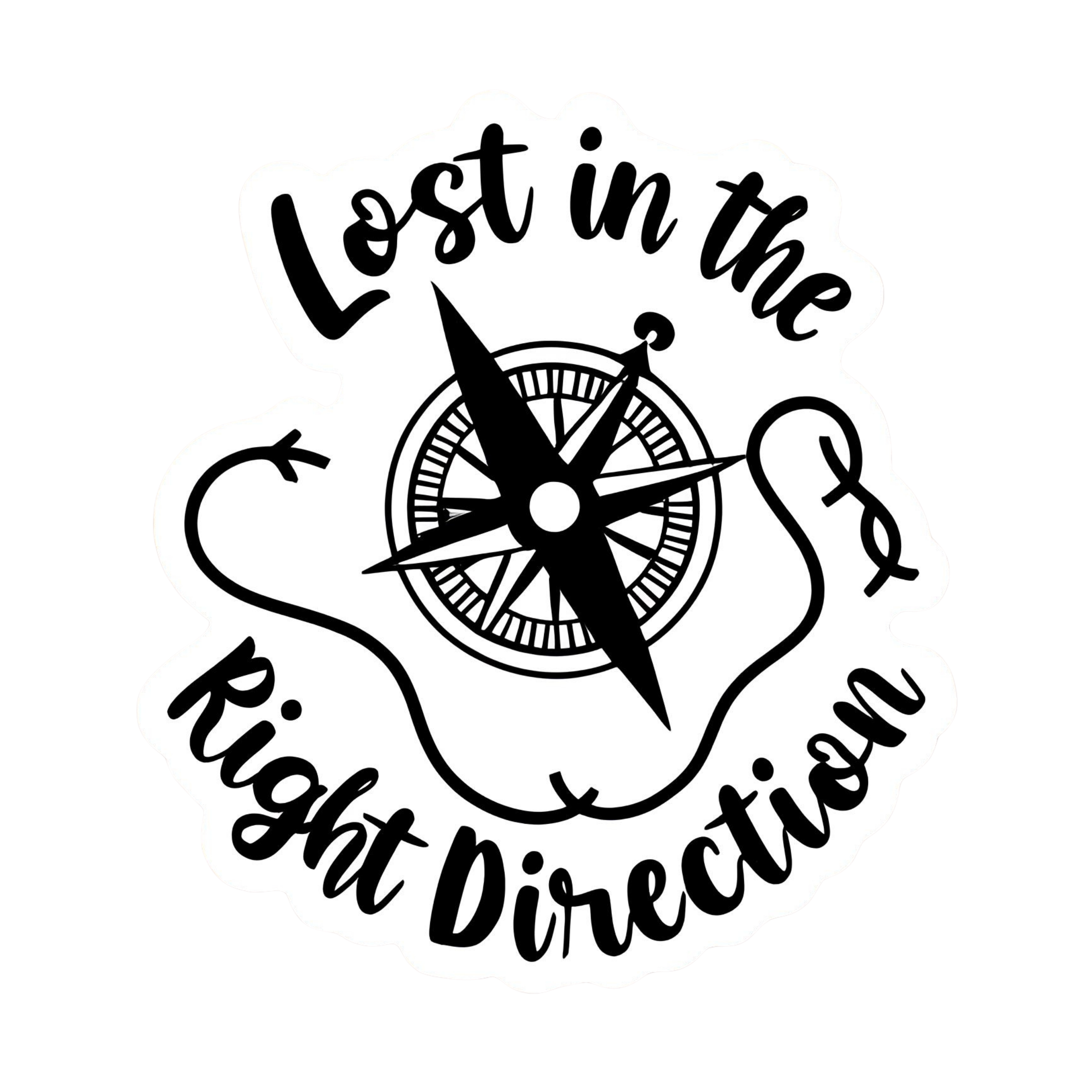 Lose In The Right Direction - Aesthetic Vinyl Sticker – Waterproof Quote Decal Sticker for Laptop, W
