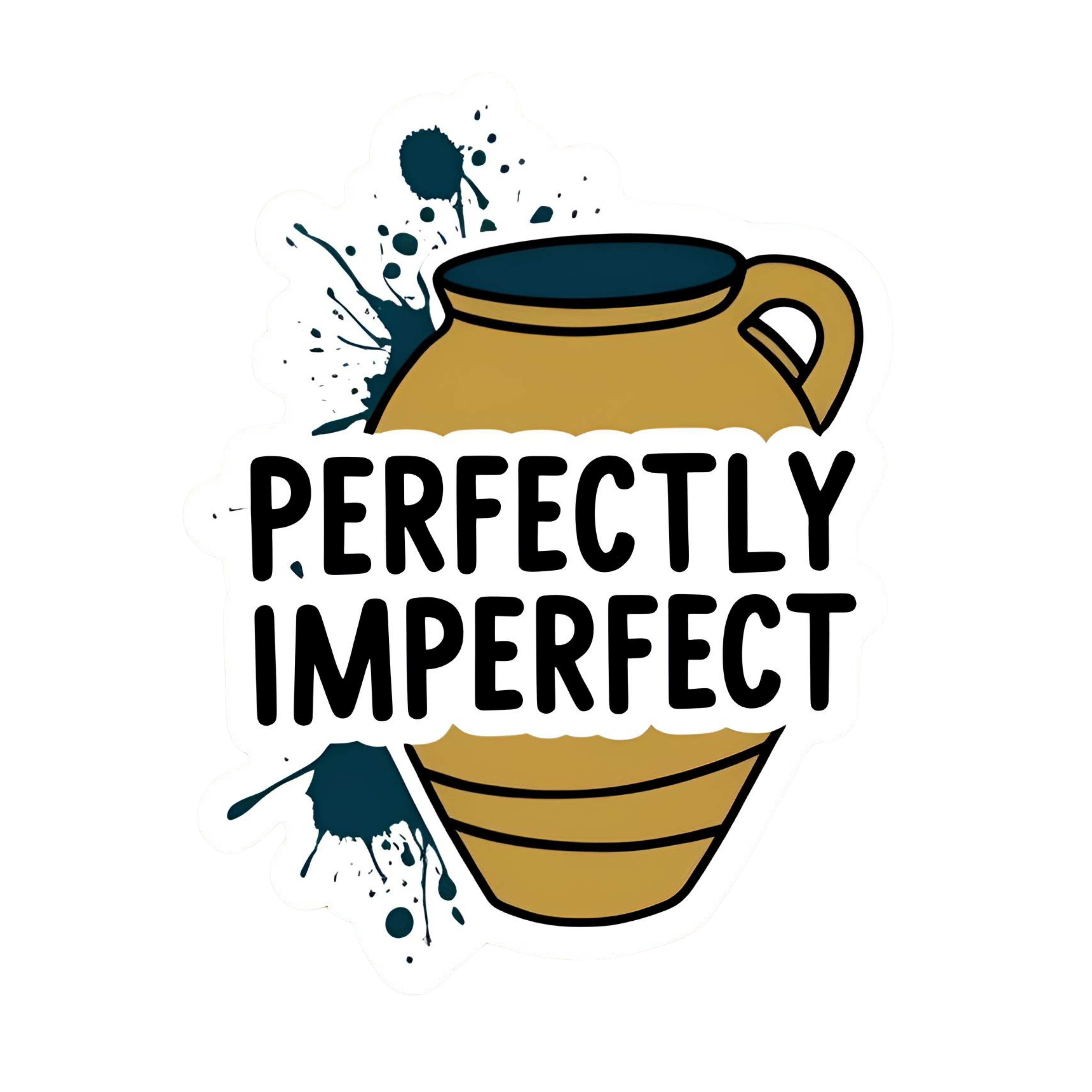 Perfectly Imperfect - Aesthetic Vinyl Sticker – Waterproof Quote Decal Sticker for Laptop, Water Bot