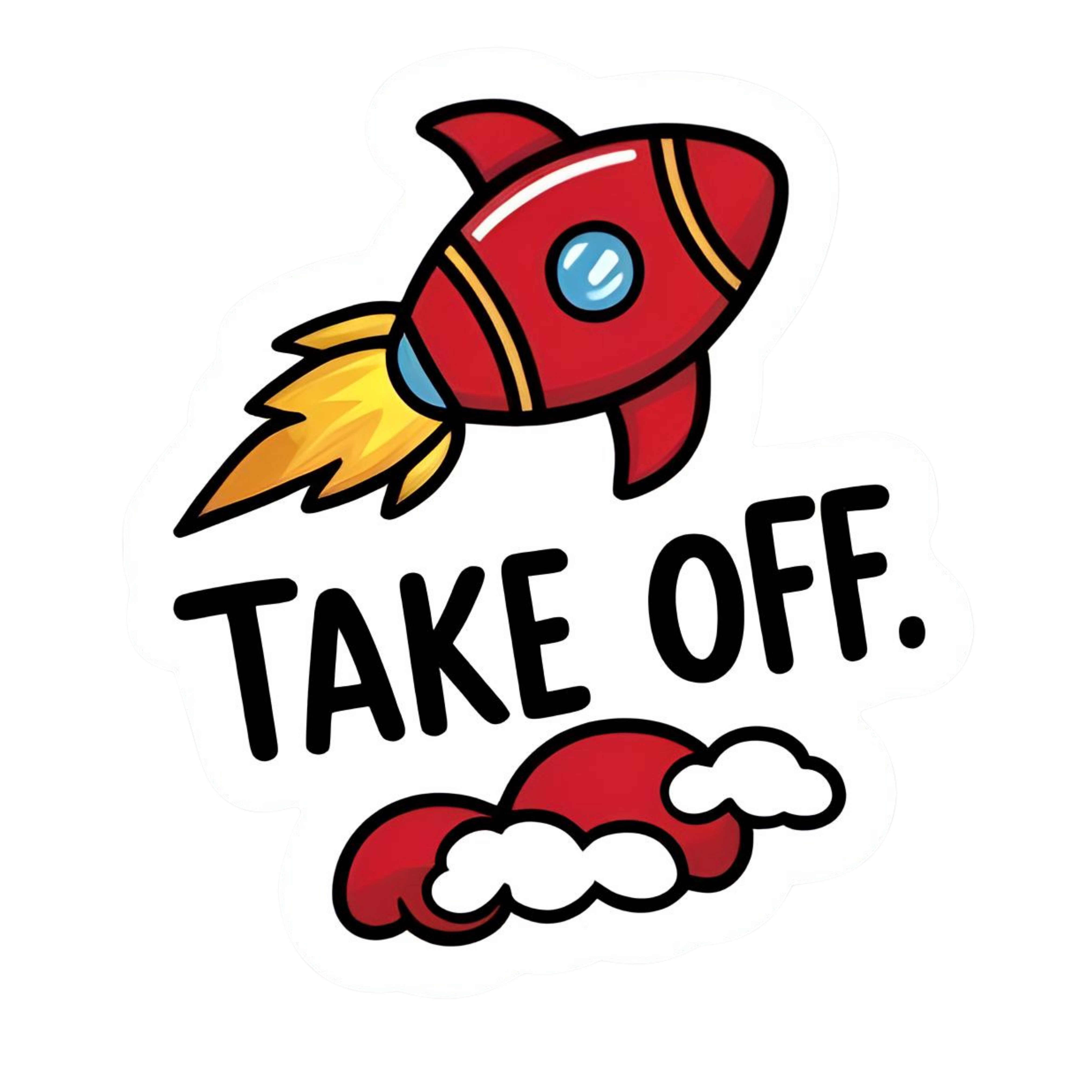 Take Off. - Aesthetic Vinyl Sticker – Waterproof Quote Decal Sticker for Laptop, Water Bottle, Car, 