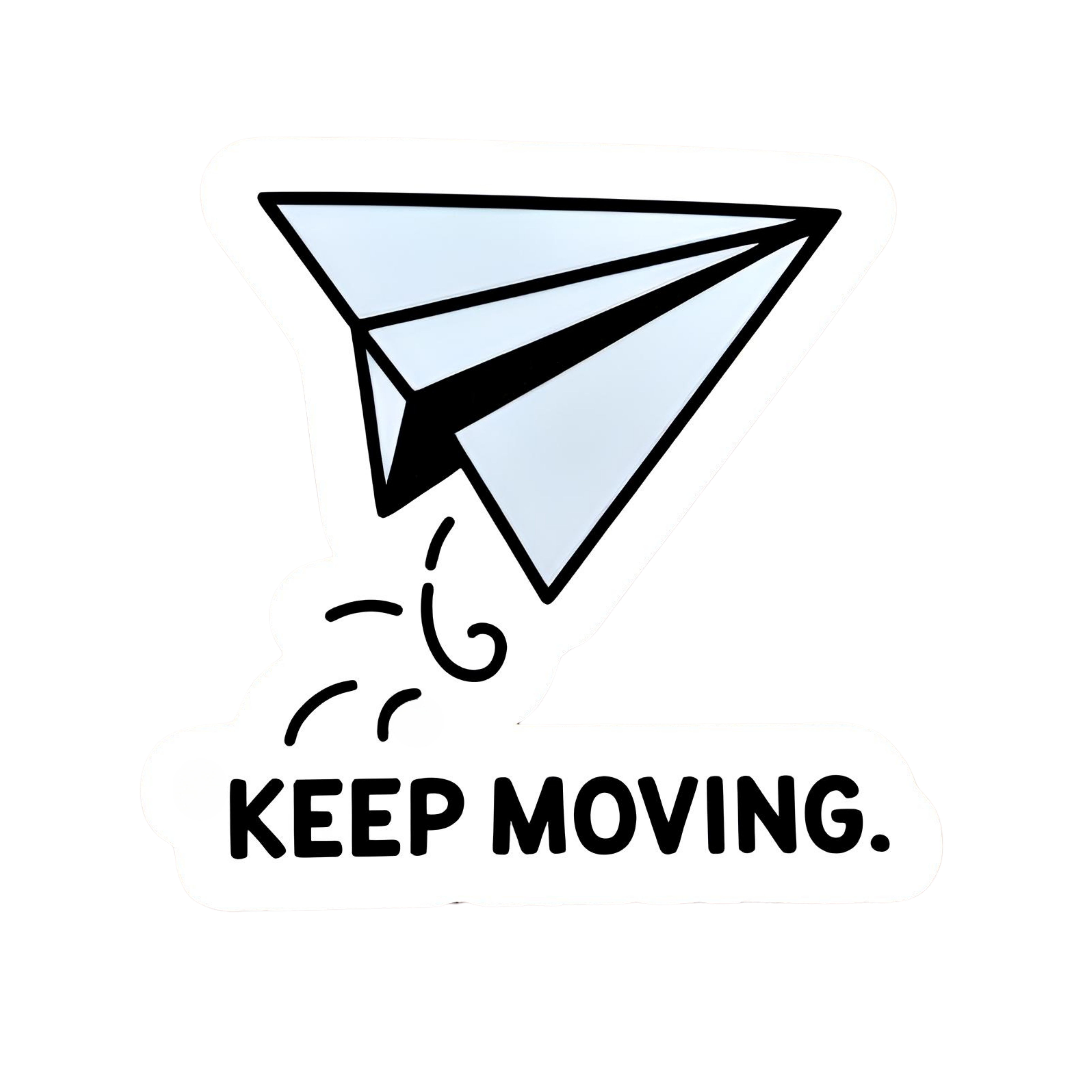Keep Moving. - Aesthetic Vinyl Sticker – Waterproof Quote Decal Sticker for Laptop, Water Bottle, Ca