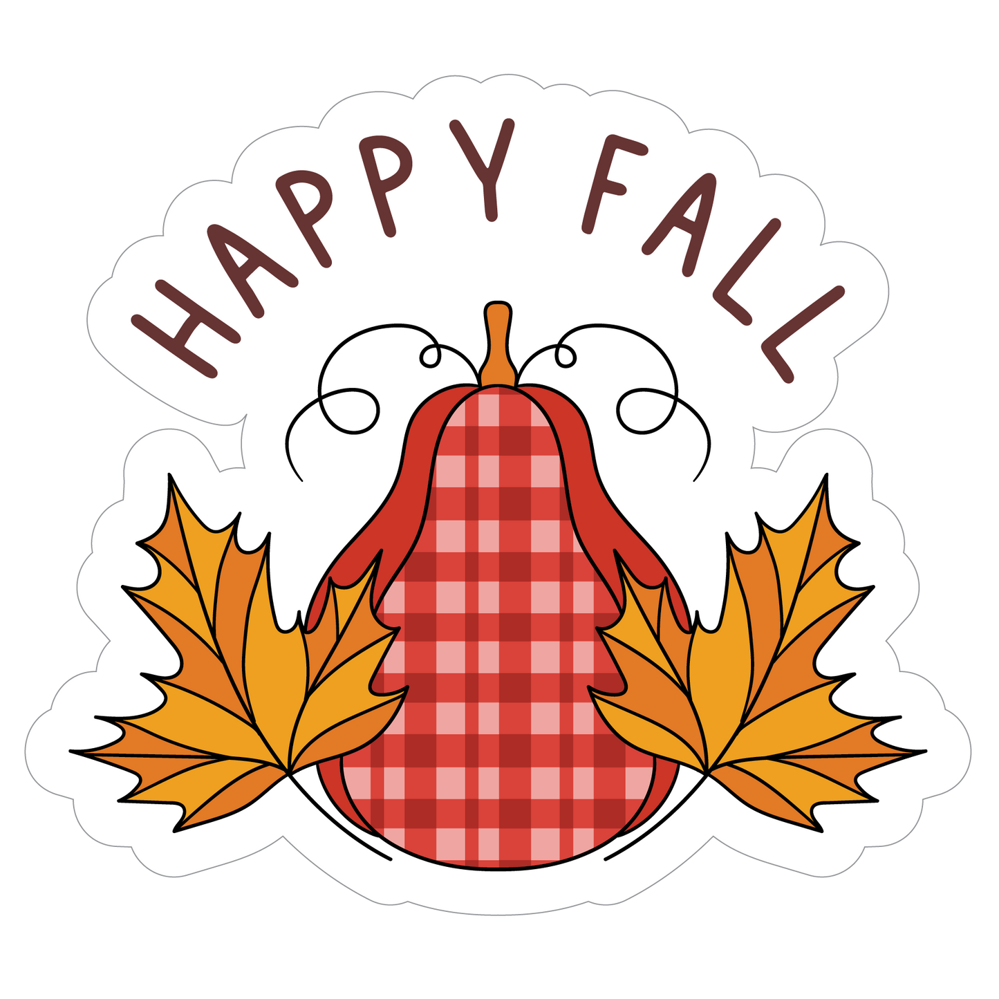 Inspirational Quote "Happy Fall" Motivational Sticker Vinyl Decal Motivation Stickers- 5" Vinyl Sticker Waterproof