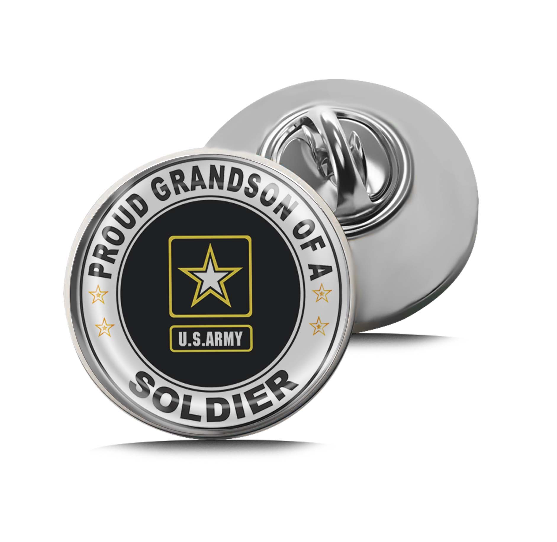 Proud Grandson of a Soldier U.S. Army Limited Edition Lapel Pin Exclusive Metal Brooch Badge Accessories For Backpack, Clothes, Hats | Cute Gifts and Collectibles