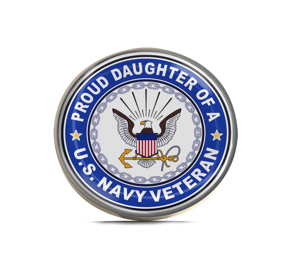 U.S. Navy Veteran Proud Daughter Limited Edition Lapel Pin Exclusive Metal Brooch Badge Accessories For Backpack, Clothes, Hats | Cute Gifts and Collectibles