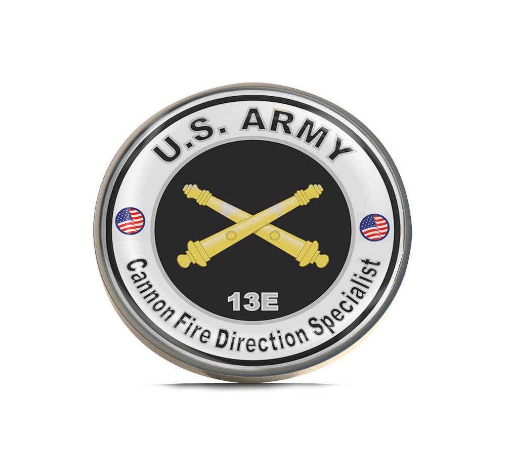 U.S. Army MOS 13E Cannon Fire Direction Specialist Limited Edition Lapel Pin Exclusive Metal Brooch Badge Accessories For Backpack, Clothes, Hats | Cute Gifts and Collectibles