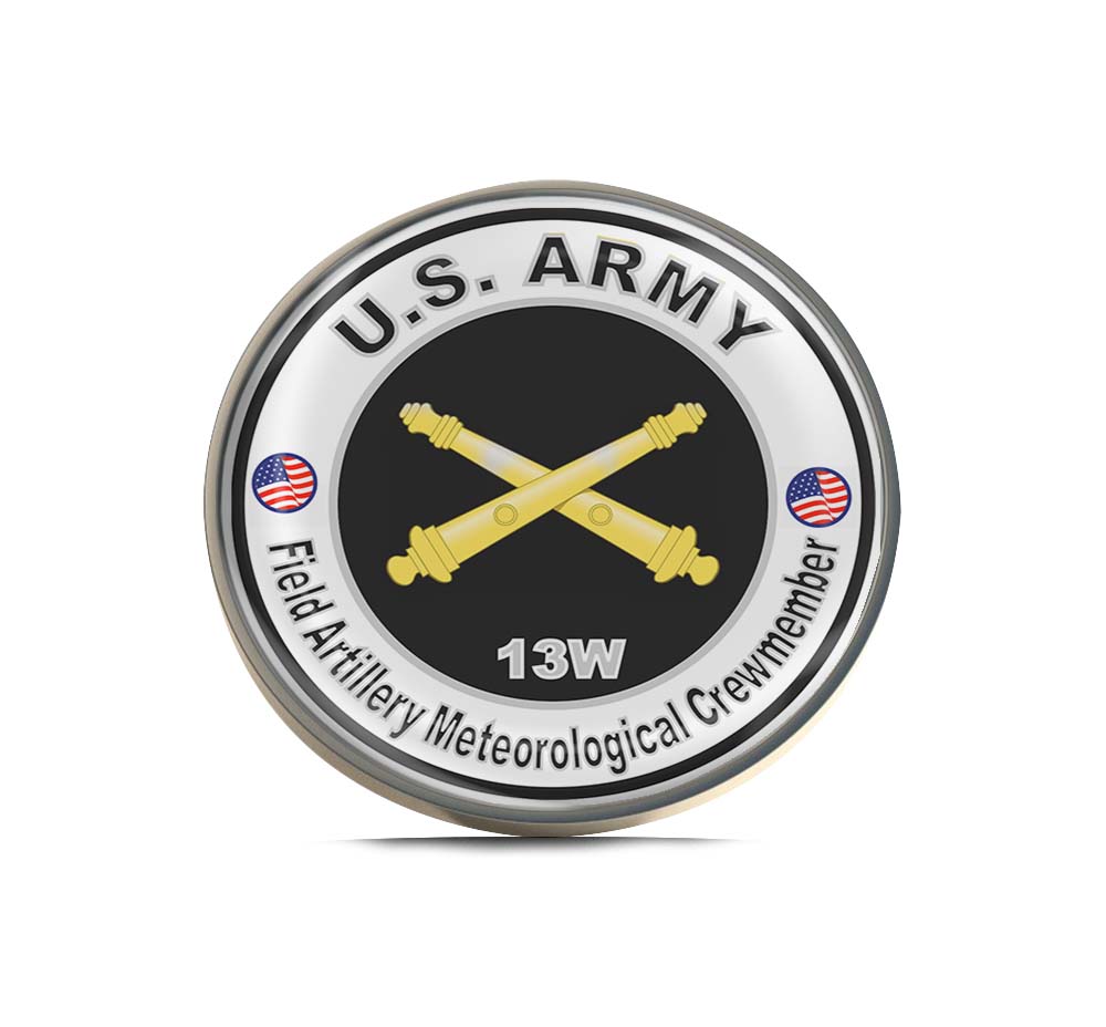 U.S. Army MOS 13W Field Meteorological Crewmember Limited Edition Lapel Pin Exclusive Metal Brooch Badge Accessories For Backpack, Clothes, Hats | Cute Gifts and Collectibles