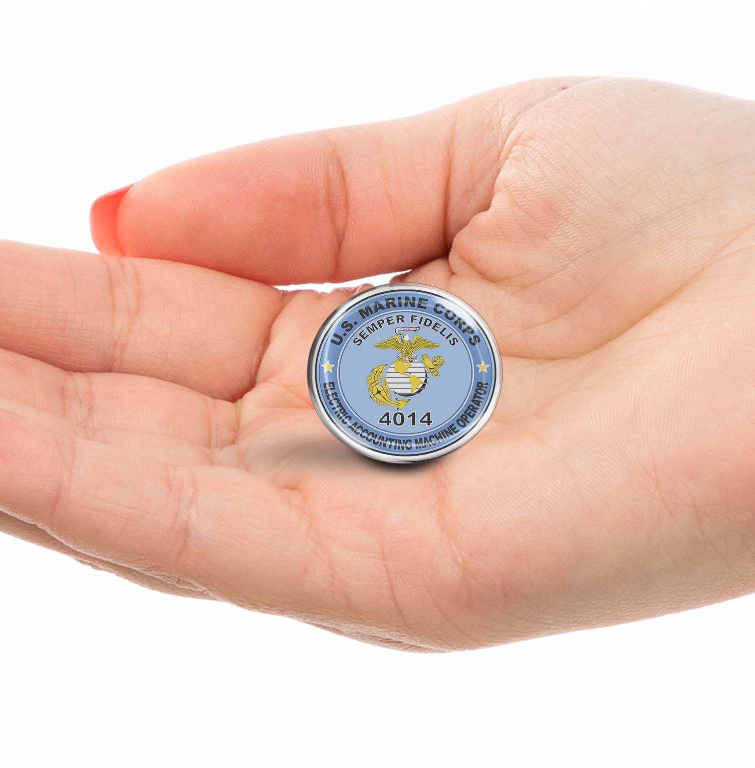 U.S.M.C. MOS 4014 Electric Accounting Machine Operator Limited Edition Lapel Pin Exclusive Metal Brooch Badge Accessories For Backpack, Clothes, Hats | Cute Gifts and Collectibles