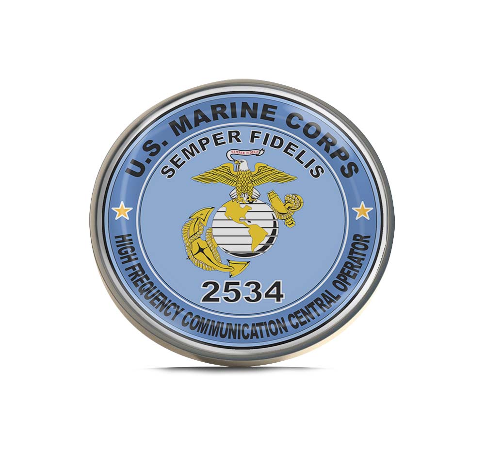 U.S.M.C. MOS 2534 High Frequency Communication Central Operator Limited Edition Lapel Pin Exclusive Metal Brooch Badge Accessories For Backpack, Clothes, Hats | Cute Gifts and Collectibles