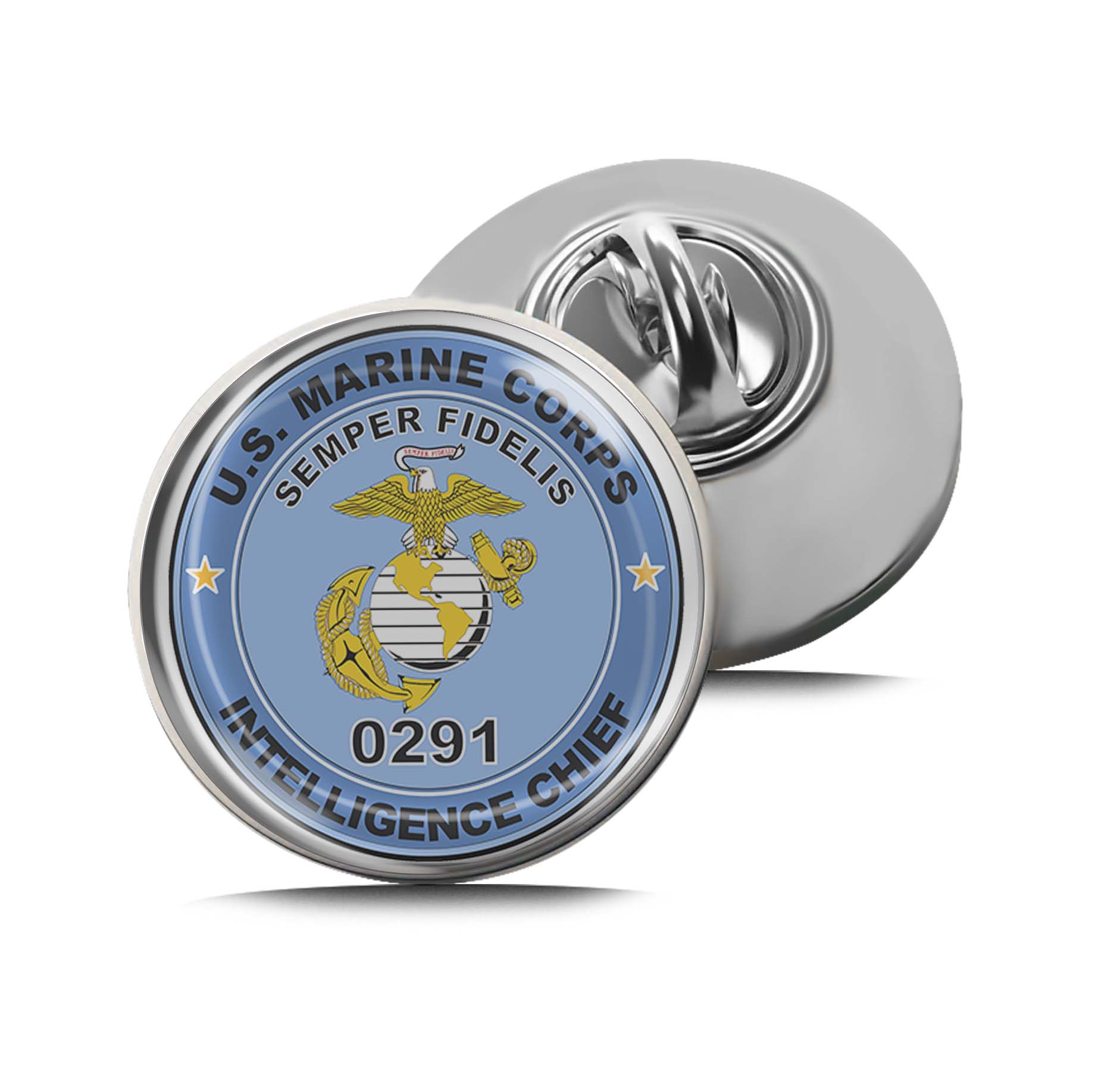 U.S.M.C. MOS 0291 Intelligence Chief Limited Edition Lapel Pin Exclusive Metal Brooch Badge Accessories For Backpack, Clothes, Hats | Cute Gifts and Collectibles