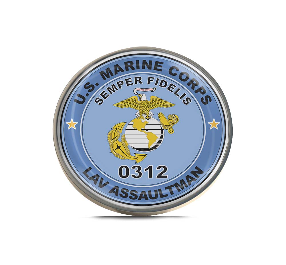 U.S.M.C. MOS 0312 LAV Assaultman  Limited Edition Lapel Pin Exclusive Metal Brooch Badge Accessories For Backpack, Clothes, Hats | Cute Gifts and Collectibles