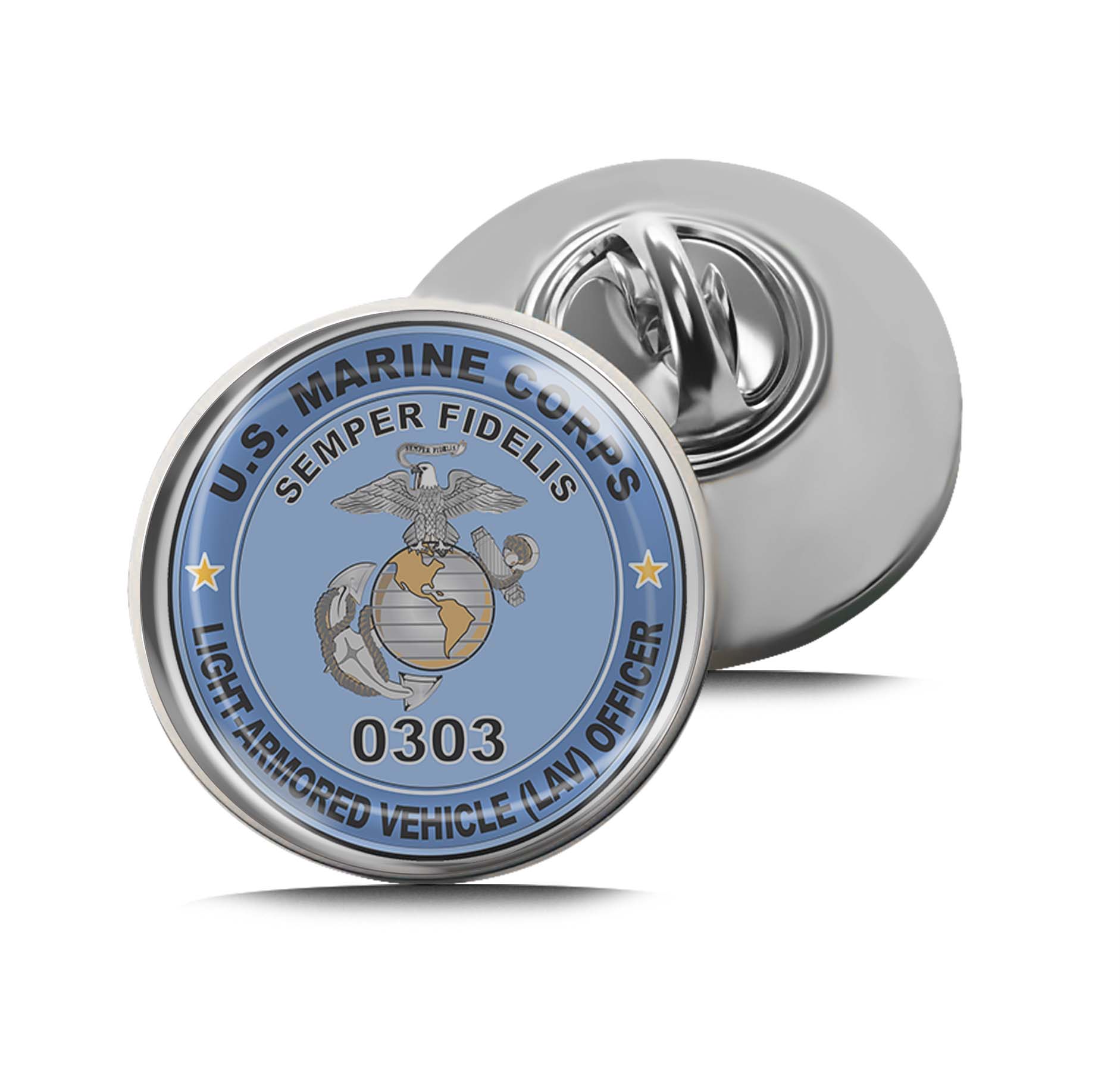 U.S.M.C. MOS 0303 Light-Armored Vehicle (LAV) Officer Limited Edition Lapel Pin Exclusive Metal Brooch Badge Accessories For Backpack, Clothes, Hats | Cute Gifts and Collectibles
