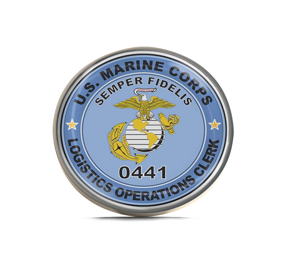 U.S.M.C. MOS 0441 Logistics Operations Clerk Limited Edition Lapel Pin Exclusive Metal Brooch Badge Accessories For Backpack, Clothes, Hats | Cute Gifts and Collectibles