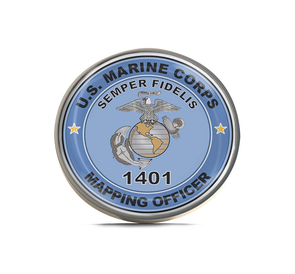 U.S.M.C. MOS 1401 Mapping Officer Limited Edition Lapel Pin Exclusive Metal Brooch Badge Accessories For Backpack, Clothes, Hats | Cute Gifts and Collectibles