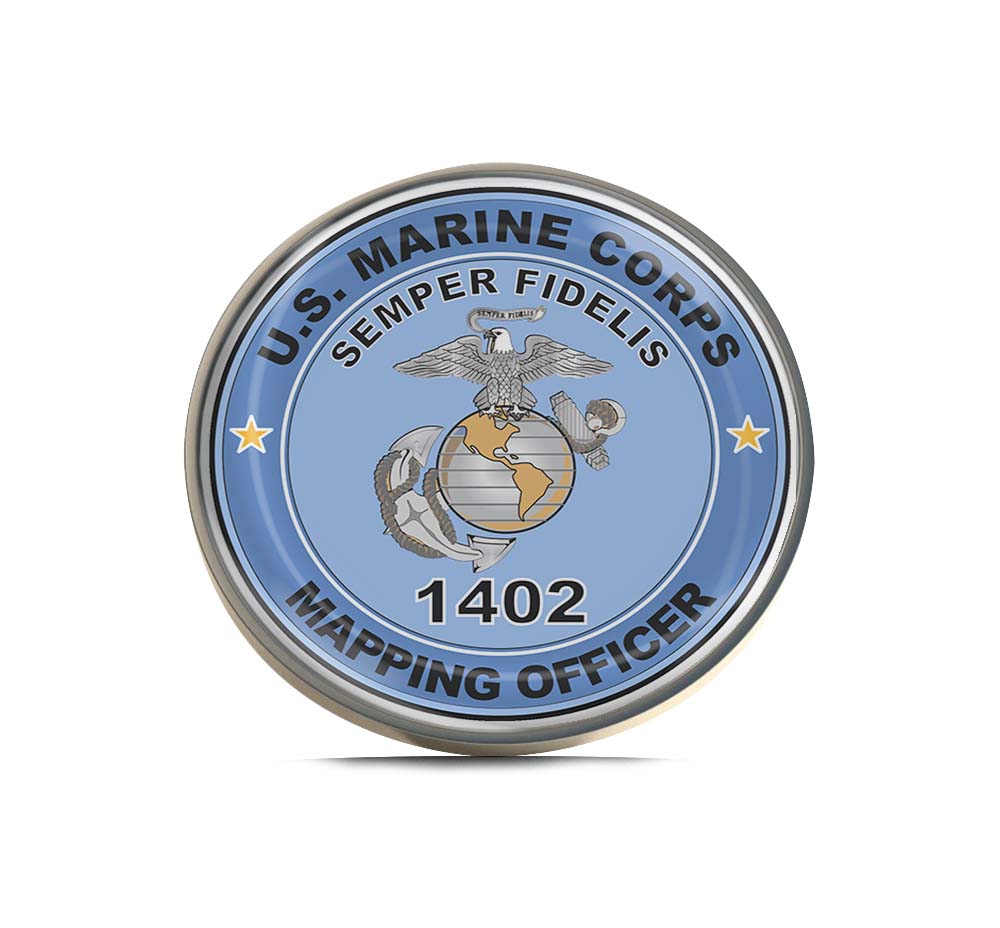 U.S.M.C. MOS 1402 Mapping Officer Limited Edition Lapel Pin Exclusive Metal Brooch Badge Accessories For Backpack, Clothes, Hats | Cute Gifts and Collectibles