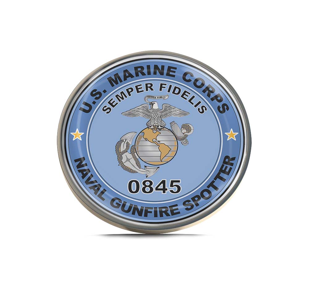 U.S.M.C. MOS 0845 Naval Gunfire Spotter Limited Edition Lapel Pin Exclusive Metal Brooch Badge Accessories For Backpack, Clothes, Hats | Cute Gifts and Collectibles