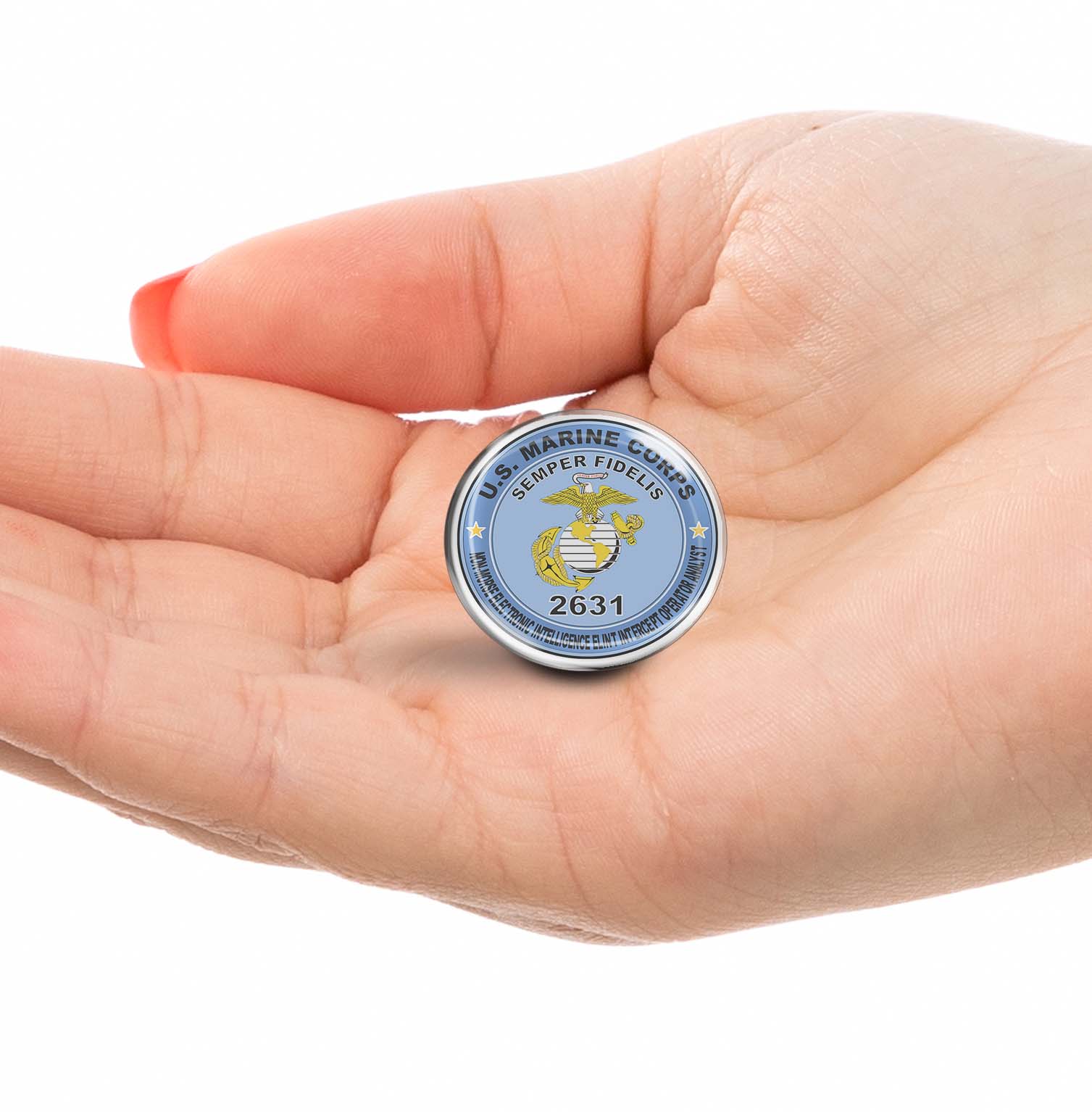 U.S.M.C. MOS 2631 Non-Morse Electronic Intelligence ELINT Intercept Operator Analyst Limited Edition Lapel Pin Exclusive Metal Brooch Badge Accessories For Backpack, Clothes, Hats | Cute Gifts and Collectibles
