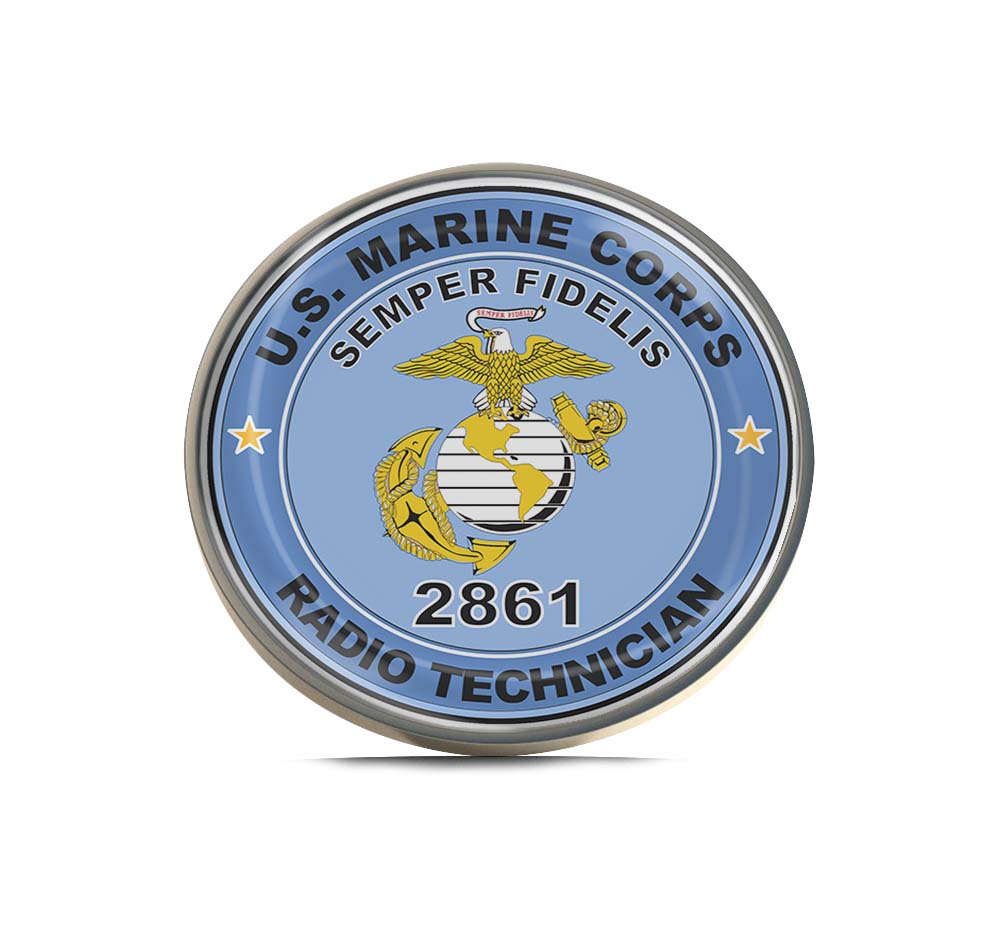 U.S.M.C. MOS 2861 Radio Technician Limited Edition Lapel Pin Exclusive Metal Brooch Badge Accessories For Backpack, Clothes, Hats | Cute Gifts and Collectibles