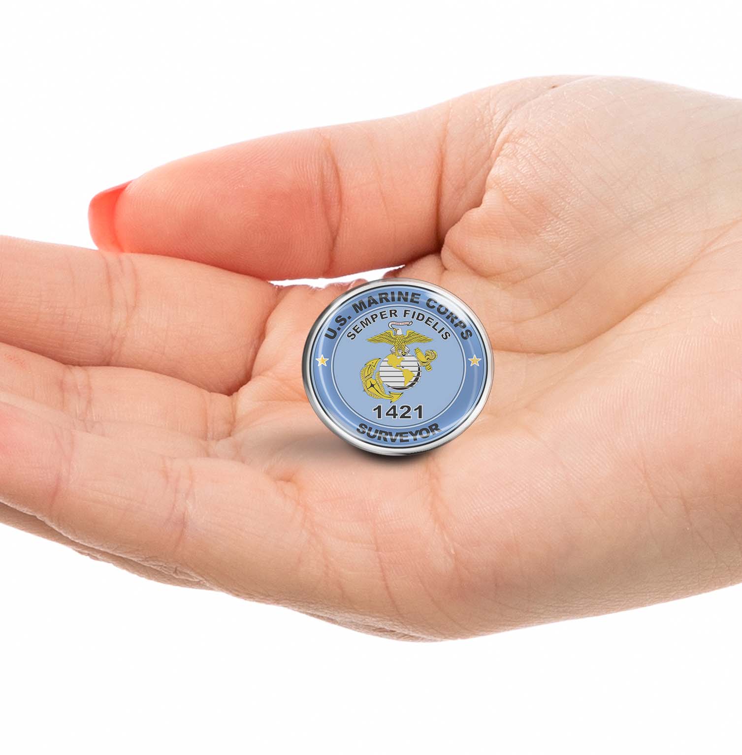 U.S.M.C. MOS 1421 Surveyor Limited Edition Lapel Pin Exclusive Metal Brooch Badge Accessories For Backpack, Clothes, Hats | Cute Gifts and Collectibles