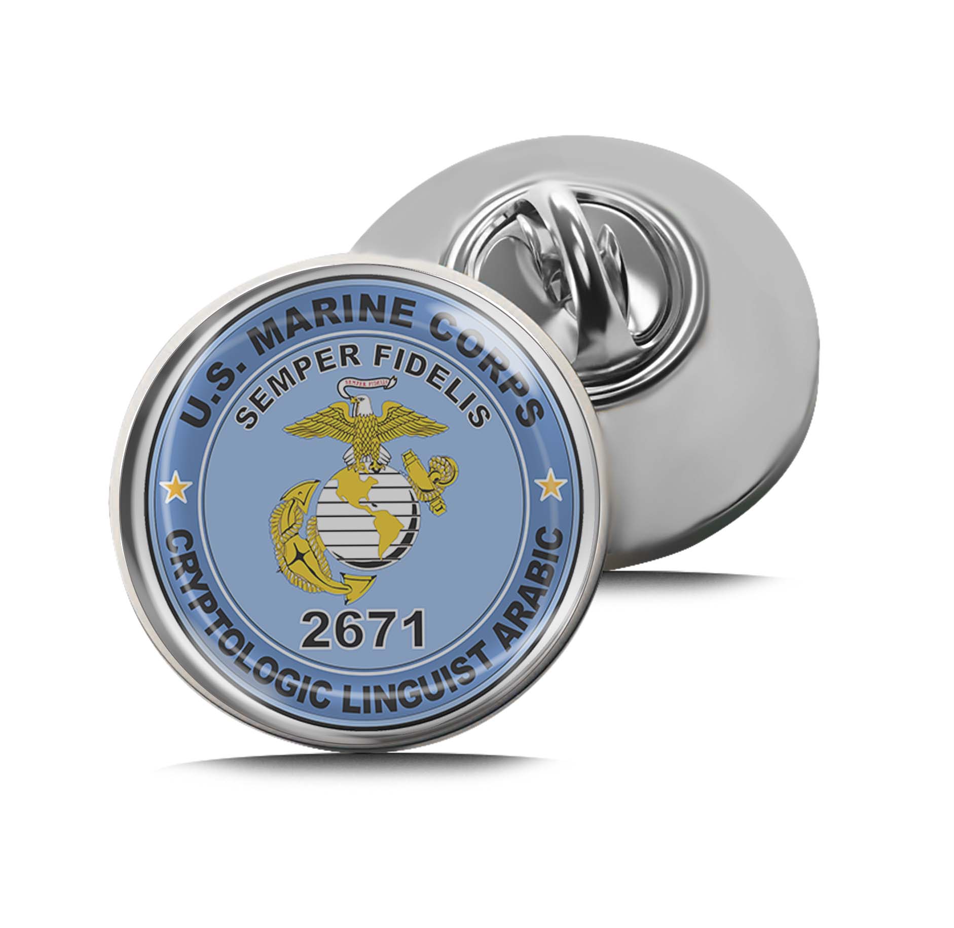 U.S.M.C. MOS 2671 Cryptologic Linguist Arabic Limited Edition Lapel Pin Exclusive Metal Brooch Badge Accessories For Backpack, Clothes, Hats | Cute Gifts and Collectibles