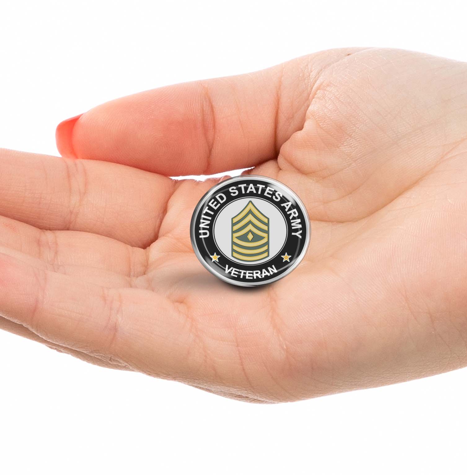 U.S. Army First Sergeant Veteran Limited Edition Lapel Pin Exclusive Metal Brooch Badge Accessories For Backpack, Clothes, Hats | Cute Gifts and Collectibles