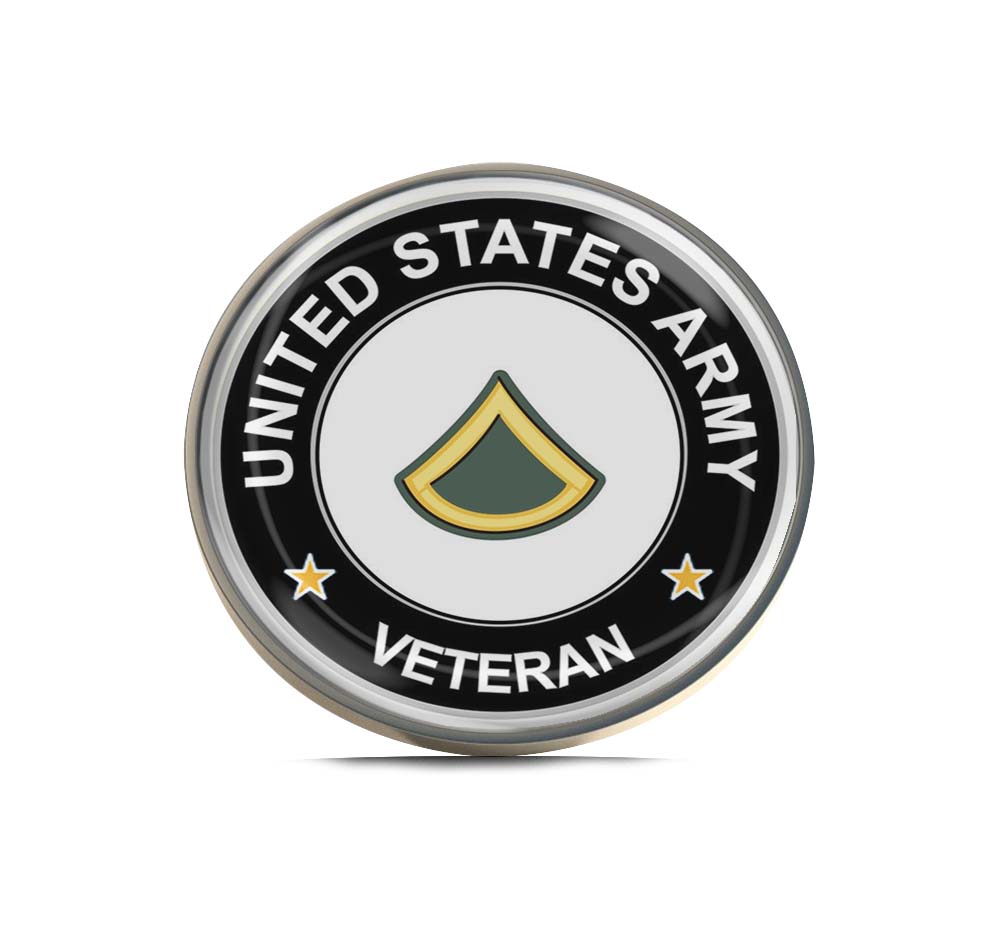 U.S. Army Private First Class Veteran Limited Edition Lapel Pin Exclusive Metal Brooch Badge Accessories For Backpack, Clothes, Hats | Cute Gifts and Collectibles