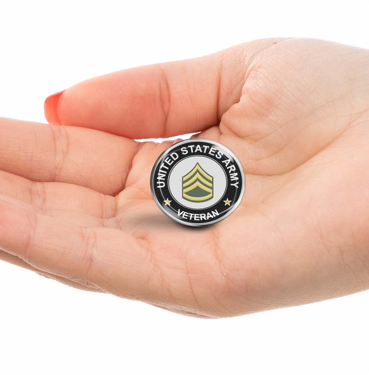 U.S. Army Staff Sergeant Veteran Limited Edition Lapel Pin Exclusive Metal Brooch Badge Accessories For Backpack, Clothes, Hats | Cute Gifts and Collectibles