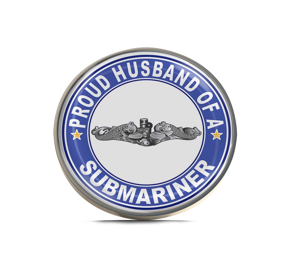 Proud Husband of a Submariner Silver Dolphins Round Limited Edition Lapel Pin Exclusive Metal Brooch Badge Accessories For Backpack, Clothes, Hats | Cute Gifts and Collectibles