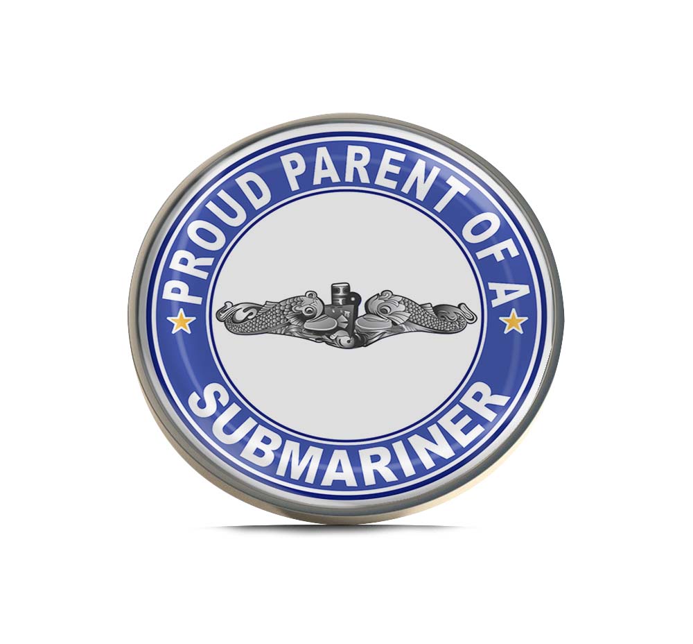 Proud Parent of a Submariner Silver Dolphins Round Limited Edition Lapel Pin Exclusive Metal Brooch Badge Accessories For Backpack, Clothes, Hats | Cute Gifts and Collectibles