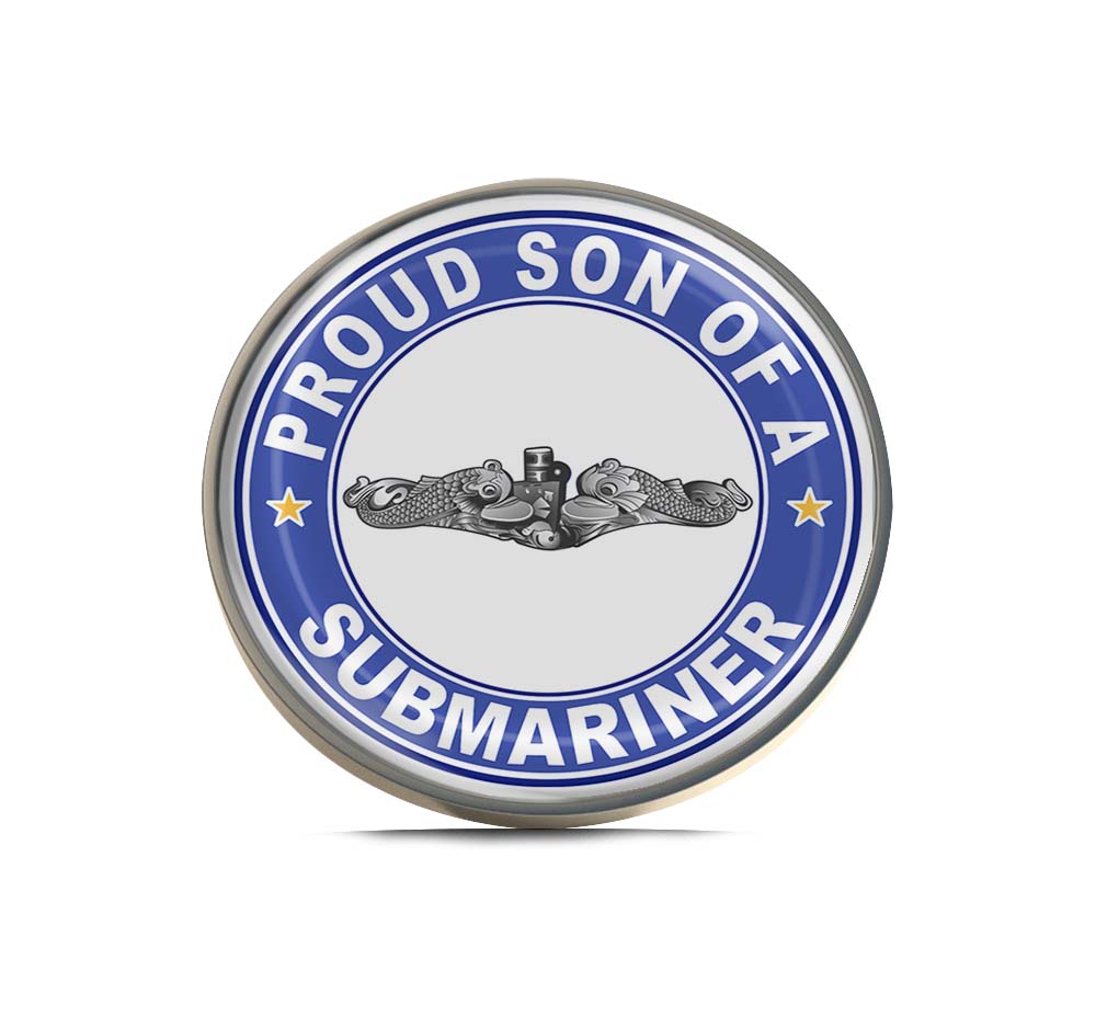 Proud Son of a Submariner Silver Dolphins Round Limited Edition Lapel Pin Exclusive Metal Brooch Badge Accessories For Backpack, Clothes, Hats | Cute Gifts and Collectibles