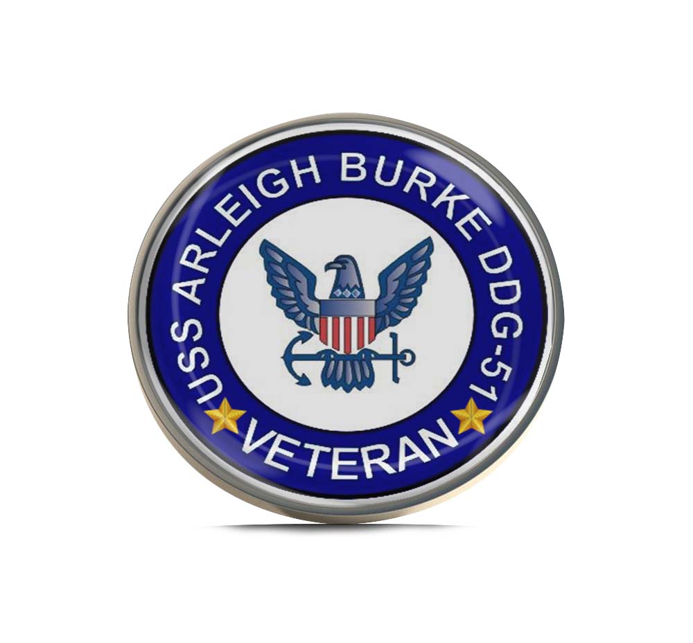 USS Arleigh Burke DDG-51 Veteran Limited Edition Lapel Pin Exclusive Metal Brooch Badge Accessories For Backpack, Clothes, Hats | Cute Gifts and Collectibles