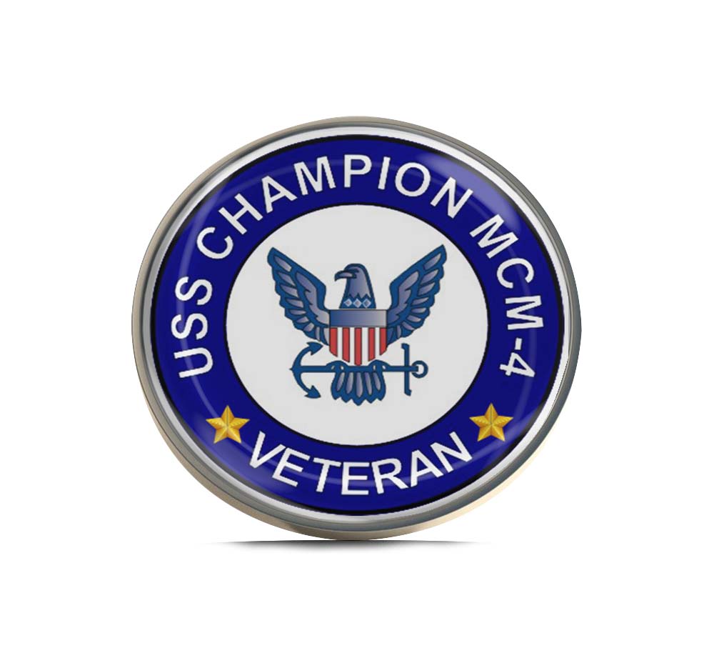 USS Champion MCM-4 Veteran Limited Edition Lapel Pin Exclusive Metal Brooch Badge Accessories For Backpack, Clothes, Hats | Cute Gifts and Collectibles