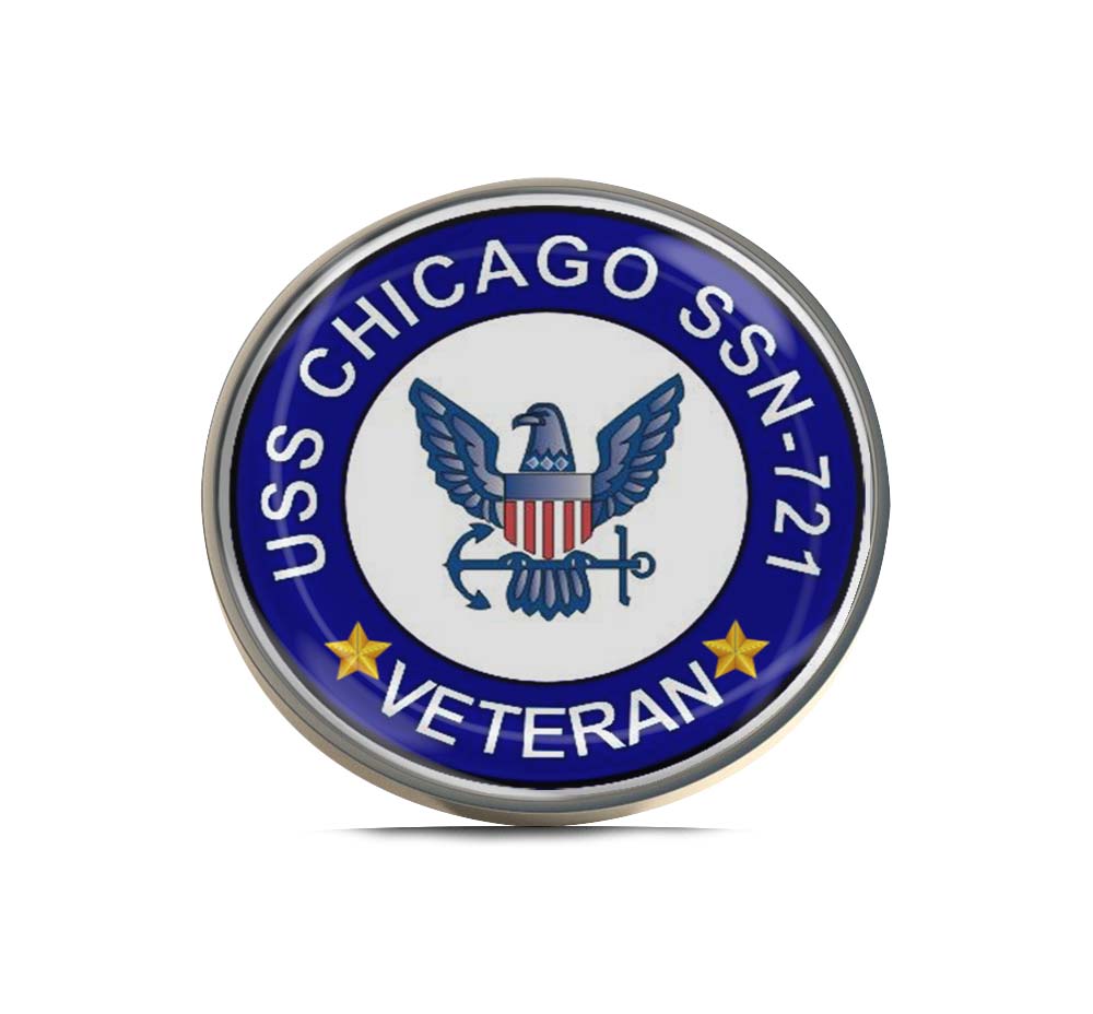 USS Chicago SSN-721 Veteran Limited Edition Lapel Pin Exclusive Metal Brooch Badge Accessories For Backpack, Clothes, Hats | Cute Gifts and Collectibles