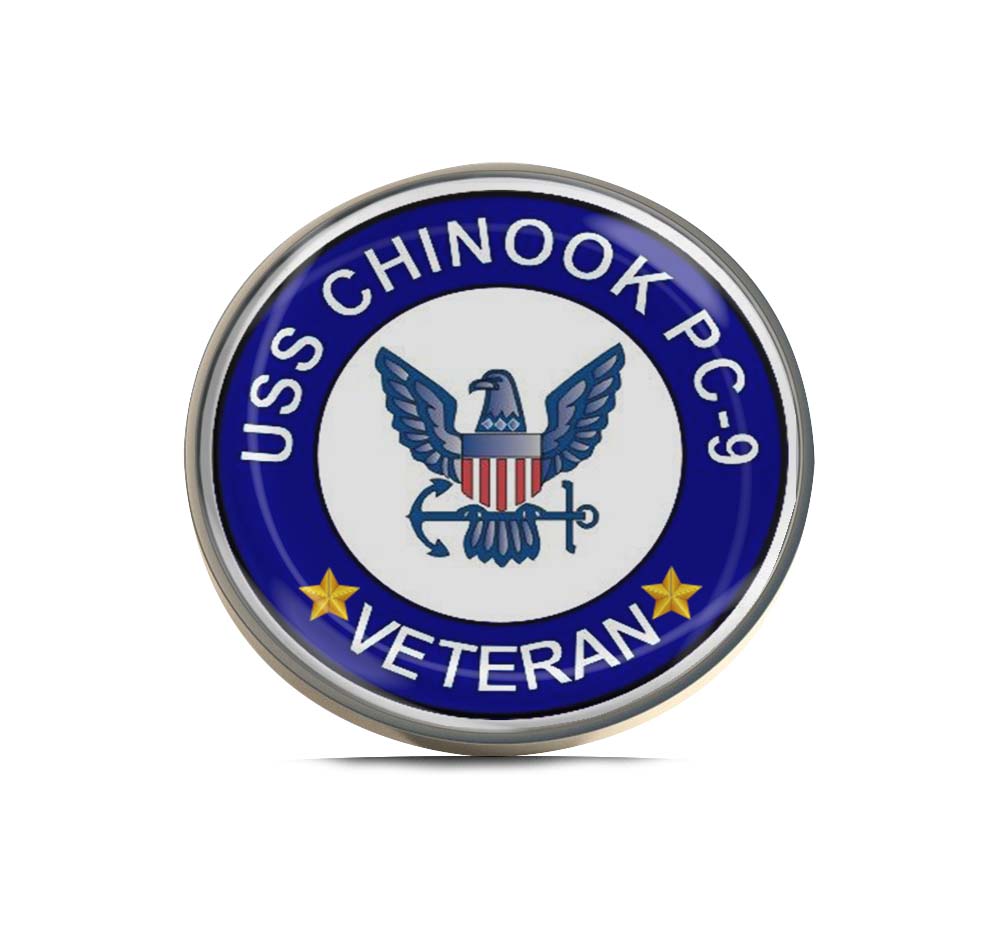 USS Chinook PC-9 Veteran Limited Edition Lapel Pin Exclusive Metal Brooch Badge Accessories For Backpack, Clothes, Hats | Cute Gifts and Collectibles