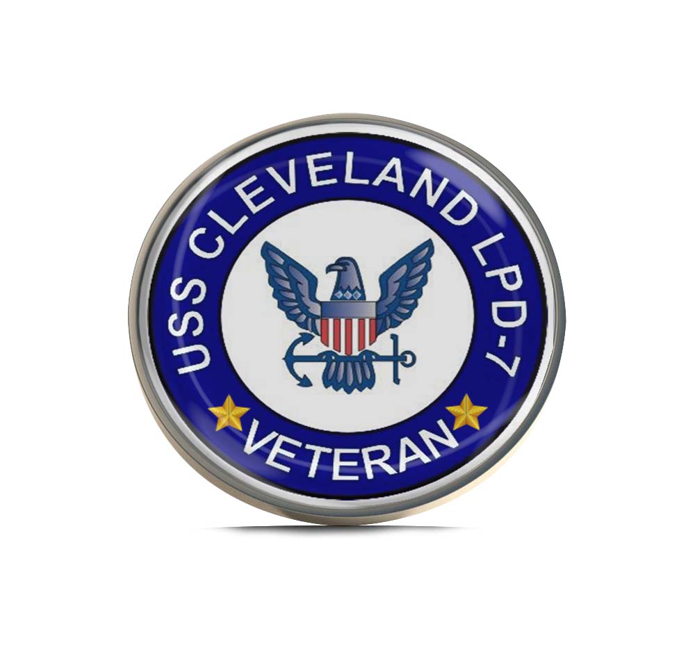 USS Cleveland LPD-7 Veteran Limited Edition Lapel Pin Exclusive Metal Brooch Badge Accessories For Backpack, Clothes, Hats | Cute Gifts and Collectibles