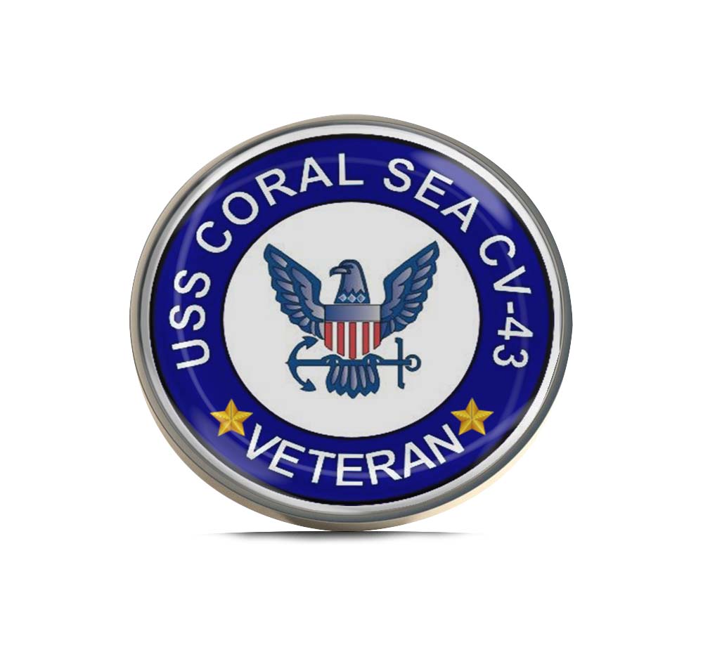 USS Coral Sea Cv-43 Veteran Limited Edition Lapel Pin Exclusive Metal Brooch Badge Accessories For Backpack, Clothes, Hats | Cute Gifts and Collectibles