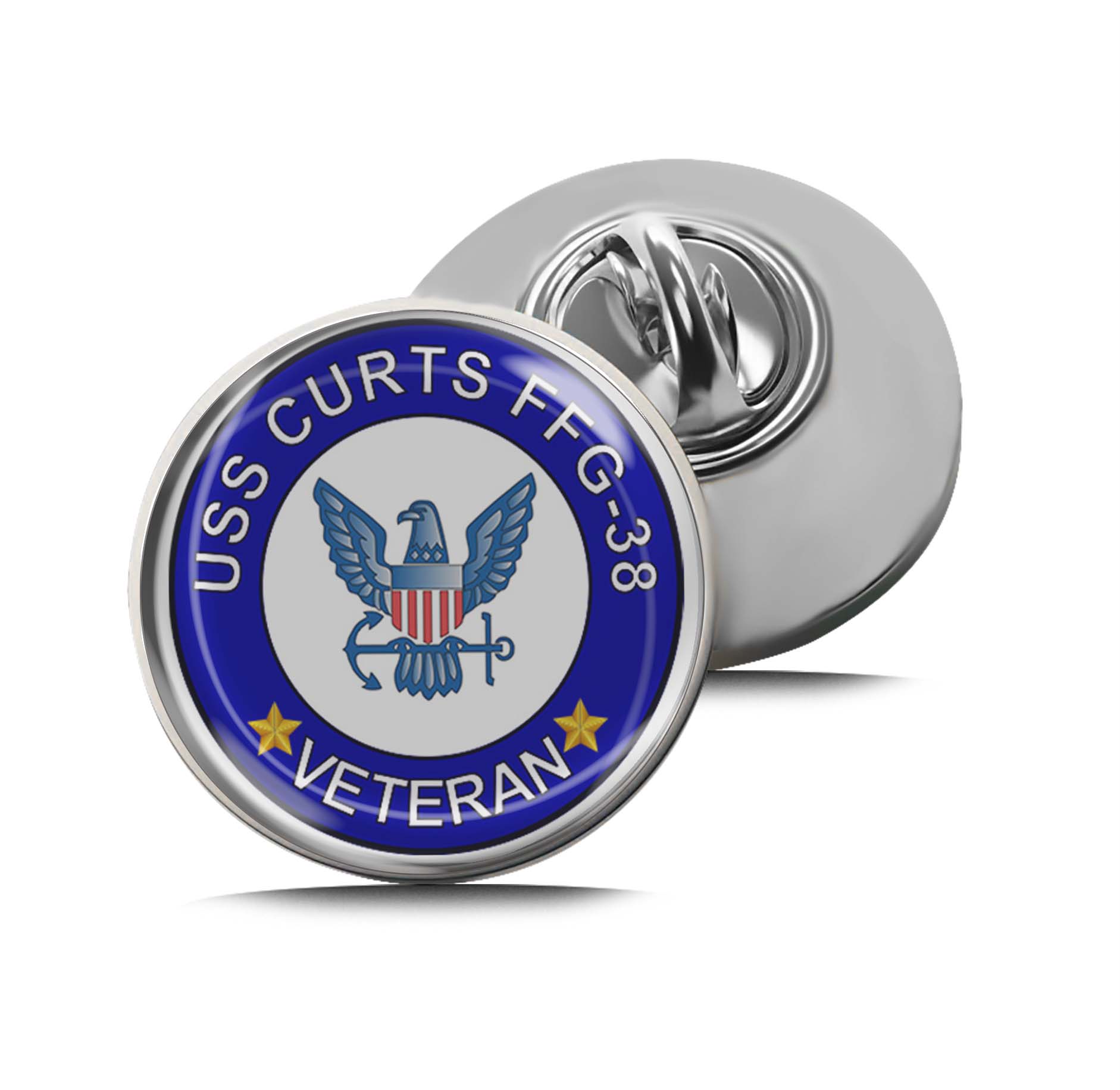 USS Curts FFG-38 Veteran Limited Edition Lapel Pin Exclusive Metal Brooch Badge Accessories For Backpack, Clothes, Hats | Cute Gifts and Collectibles